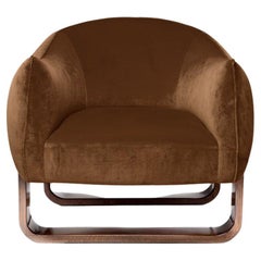 Fauteuil Milo, terre cuite/ velours d'intérieur