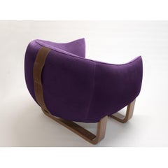 Milo Armchair, Violet/Creme Brulee Velvet