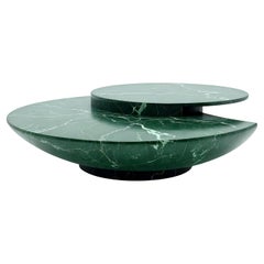Milo - Art Deco Inspired Sculptural Round Green Marble Coffee Table by Artisanal