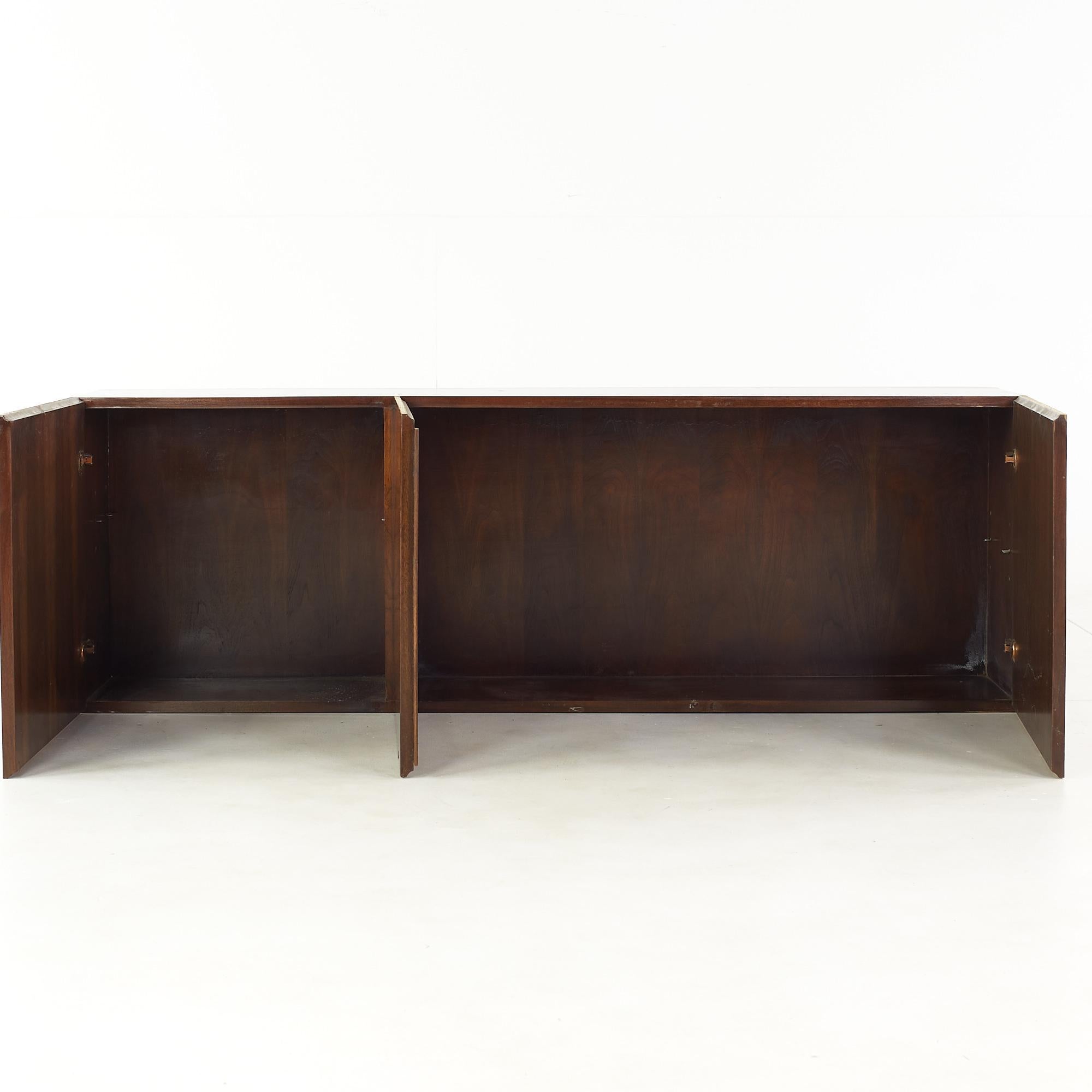 SOLD 12/27/22 Milo Baughma for Thayer Coggin Mid-Century Burlwood Hanging Buffet For Sale 1