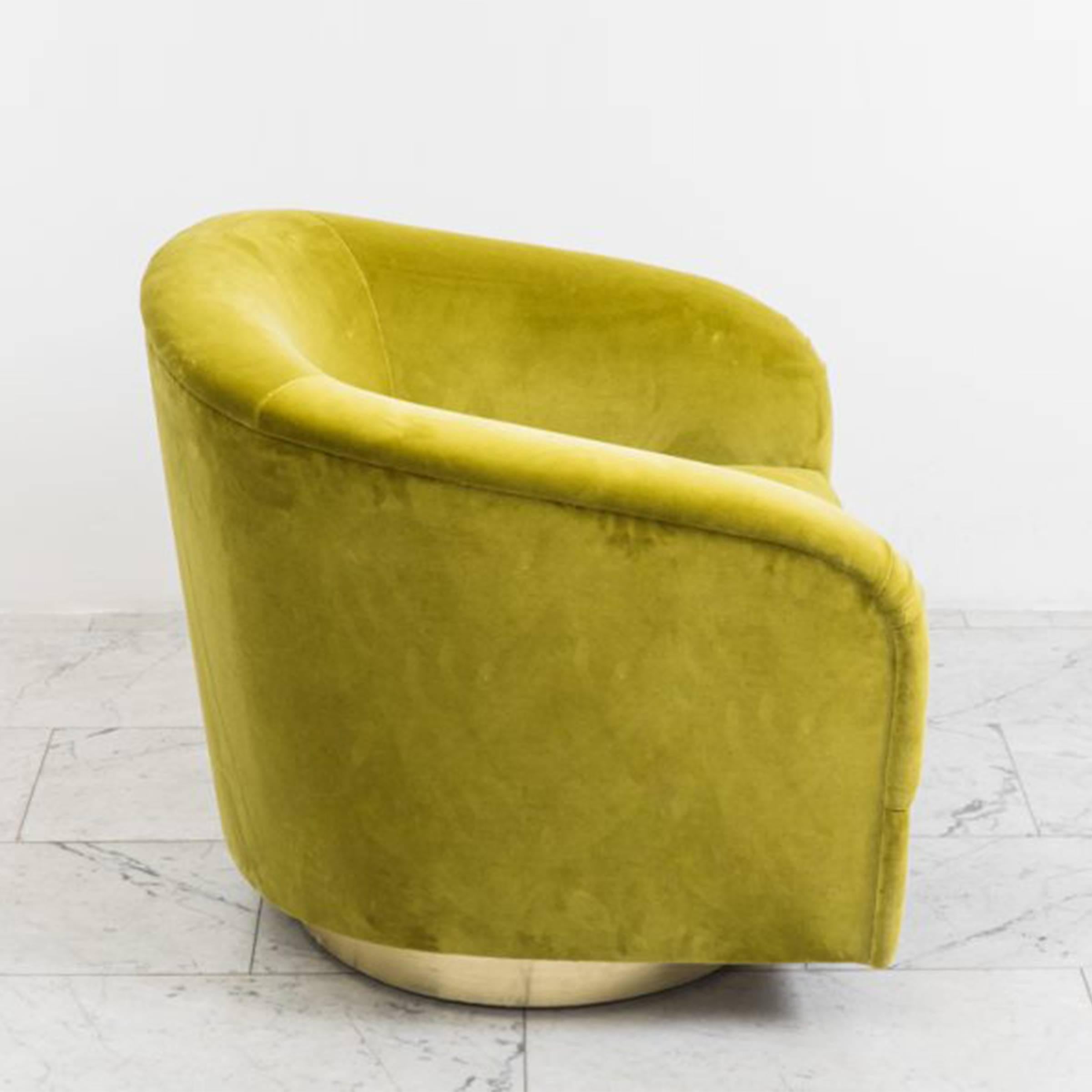 Late 20th Century Milo Baughman, Green Swivel Chairs, USA, 1970s