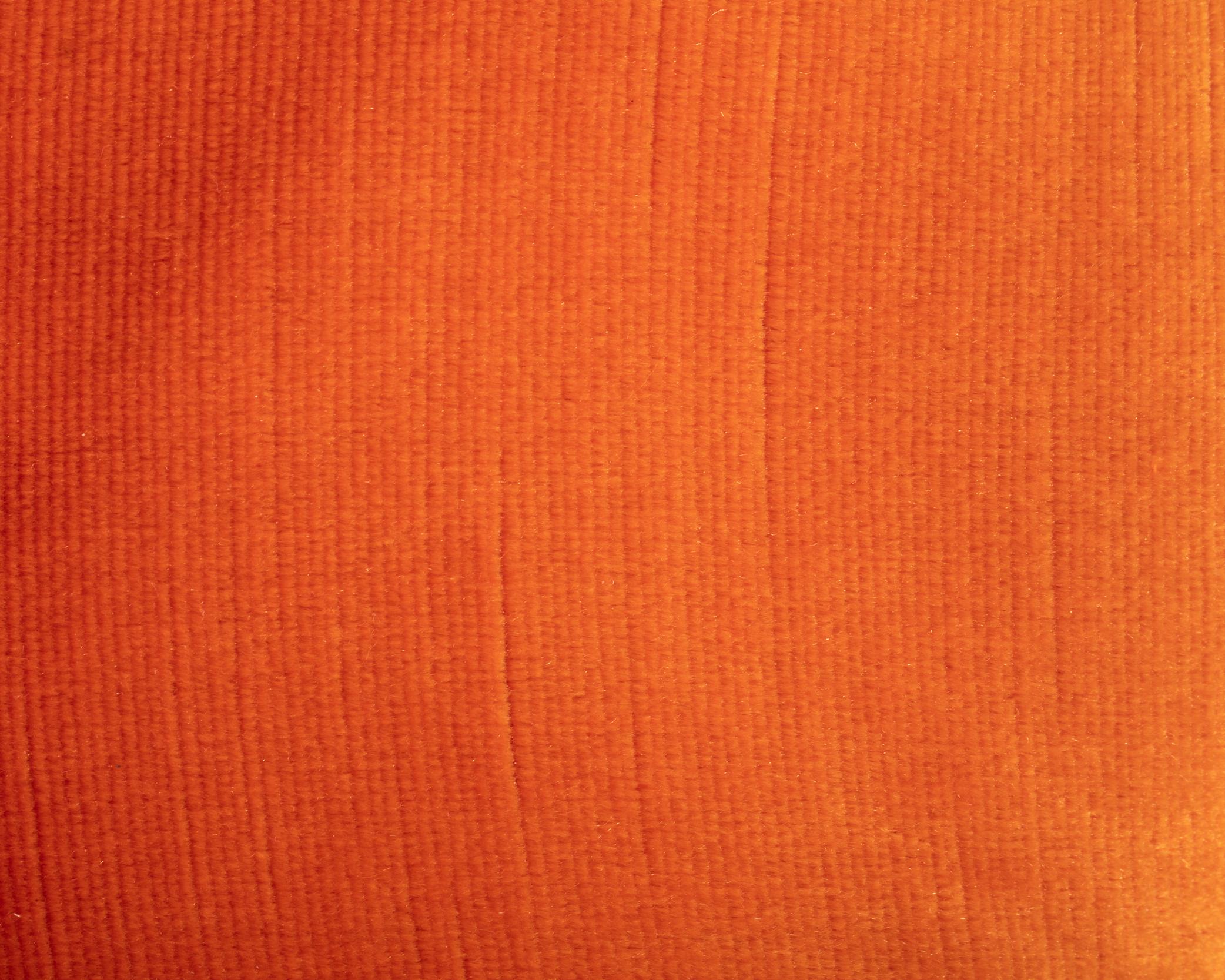 A Set of 8 Orange Mid Century Milo Baughman Velvet Dining Chairs with Chrome Leg For Sale 1