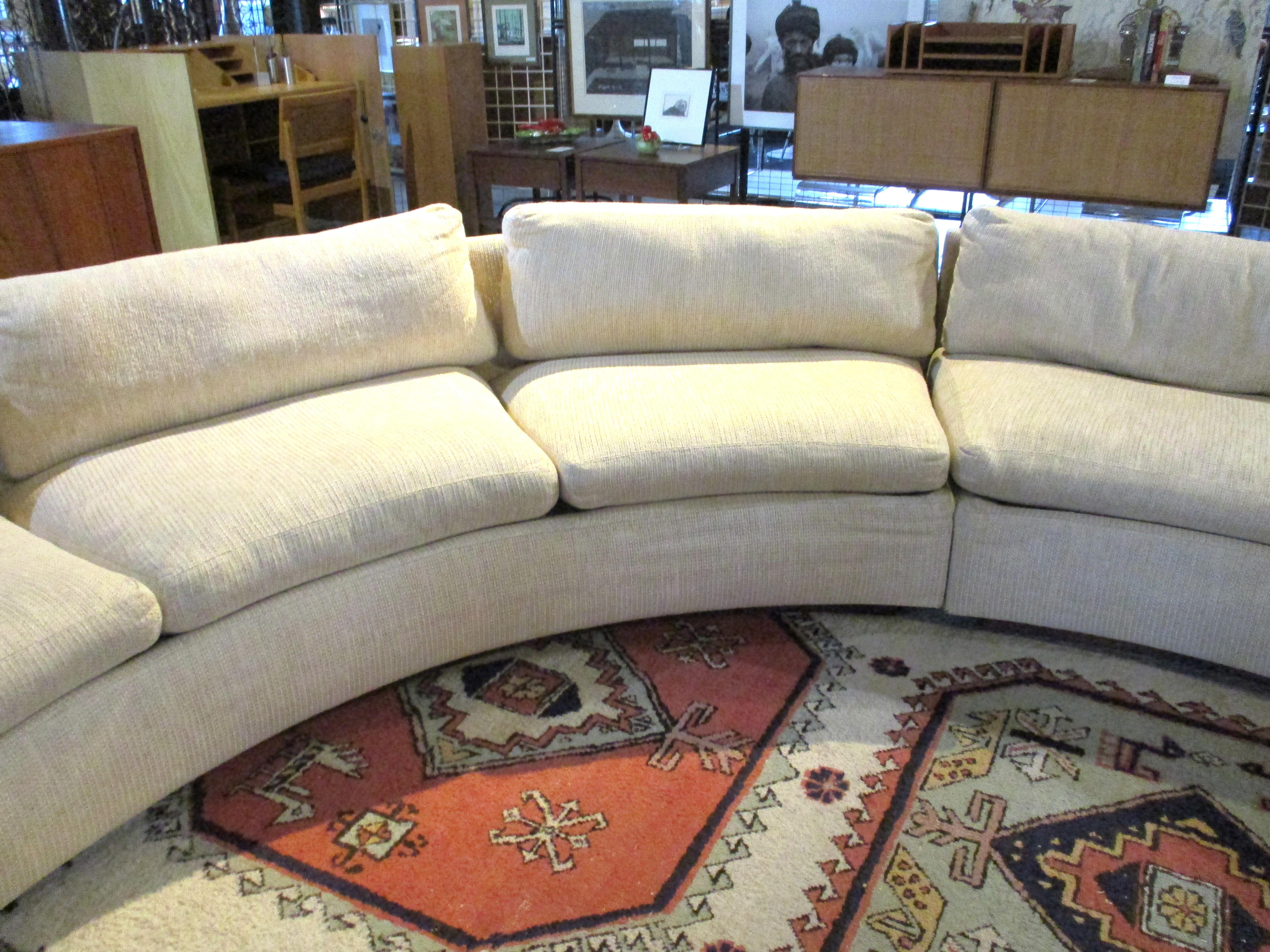 American Milo Baughman 2 pc. Environment 70 Curved Sofa for Thayer Coggin