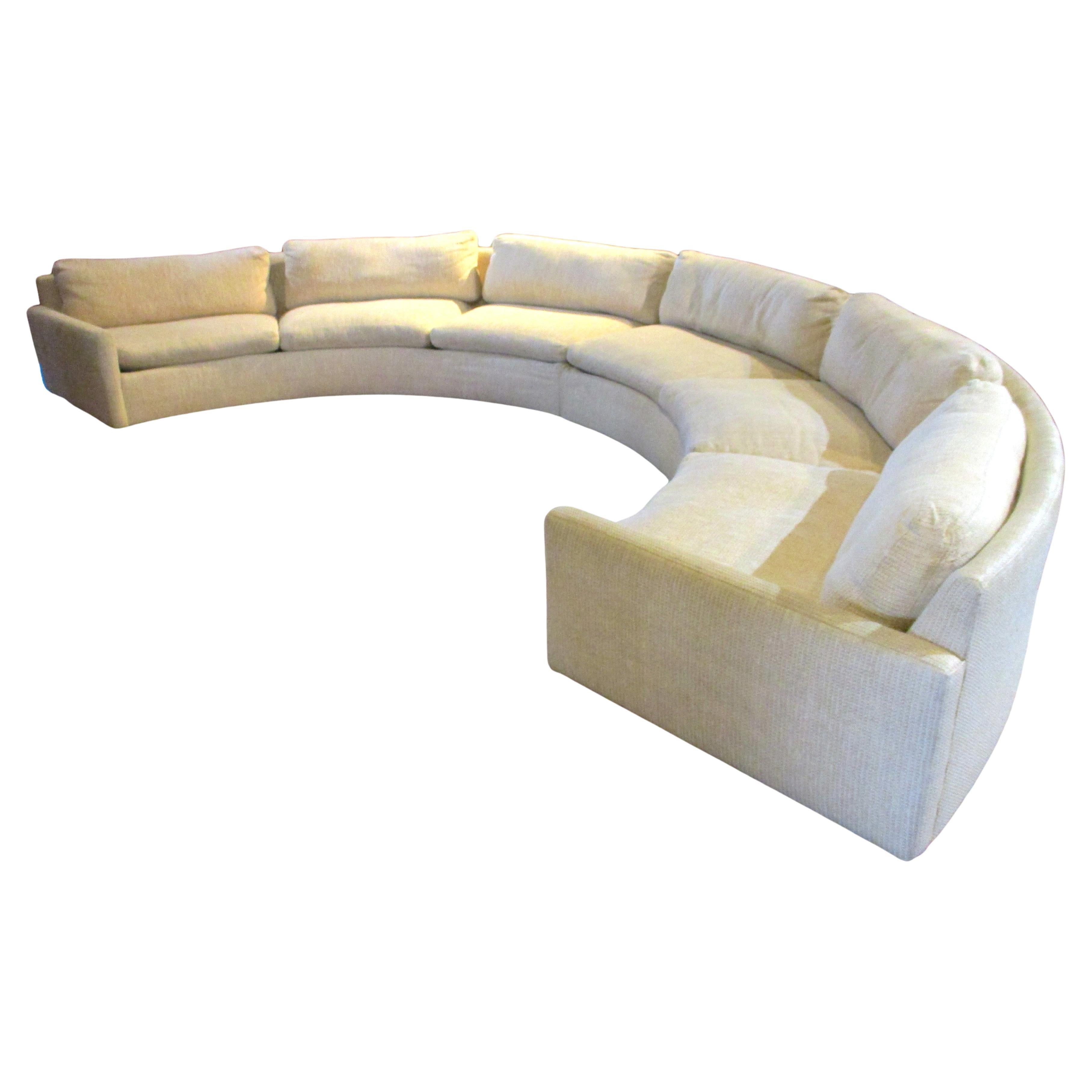 Milo Baughman 2 uds. Entorno 70 Sofá curvo para Thayer Coggin