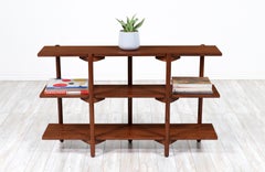 Milo Baughman 3-Tier Walnut Bookshelf for Glenn of California