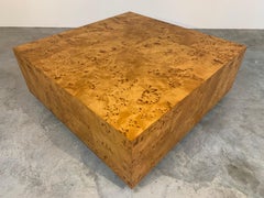 Milo Baughman Burlwood Cubed Cocktail or Center Table