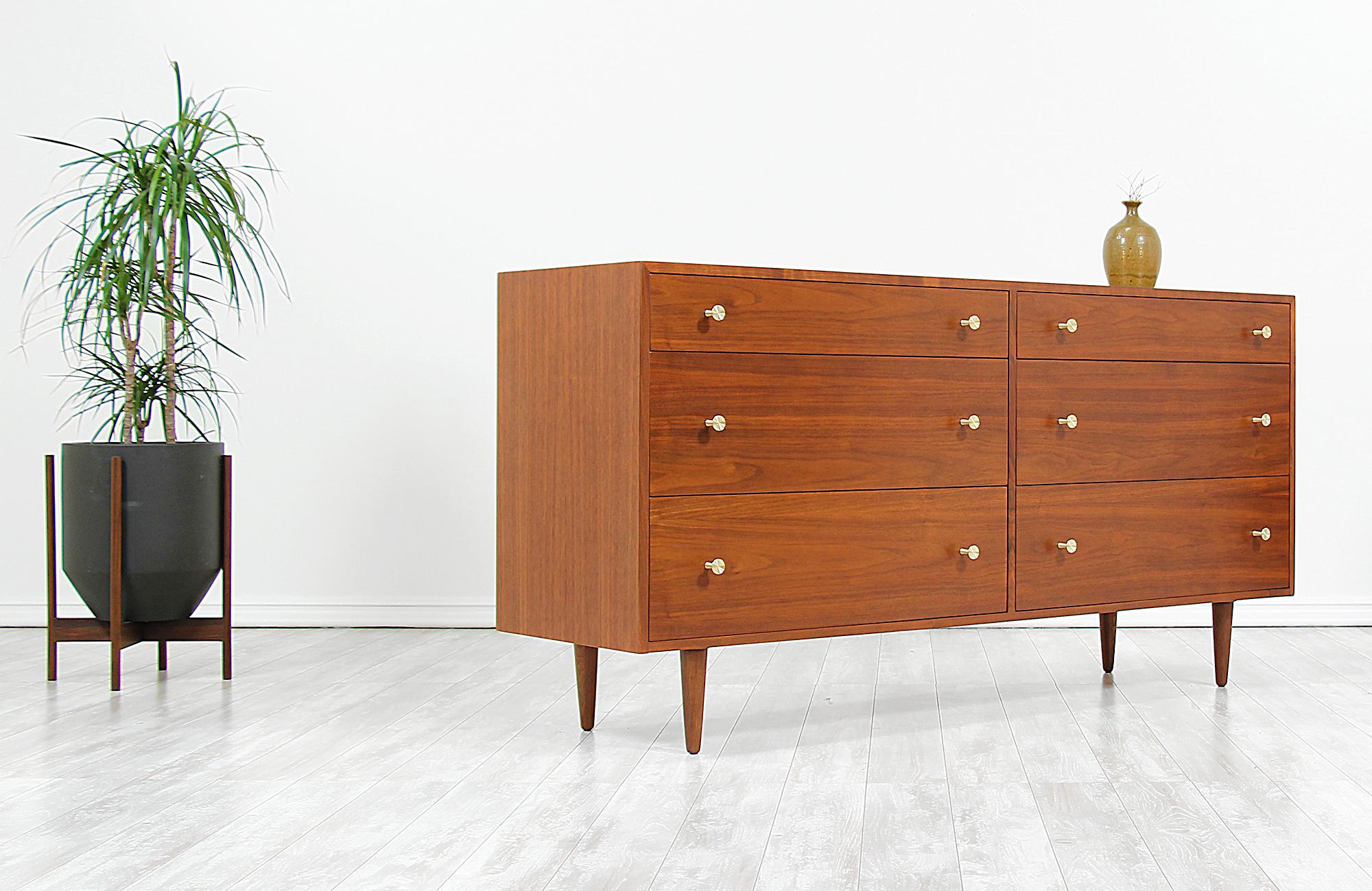 Mid-Century Modern Milo Baughman 6-Drawer Walnut Dresser for Glenn of California