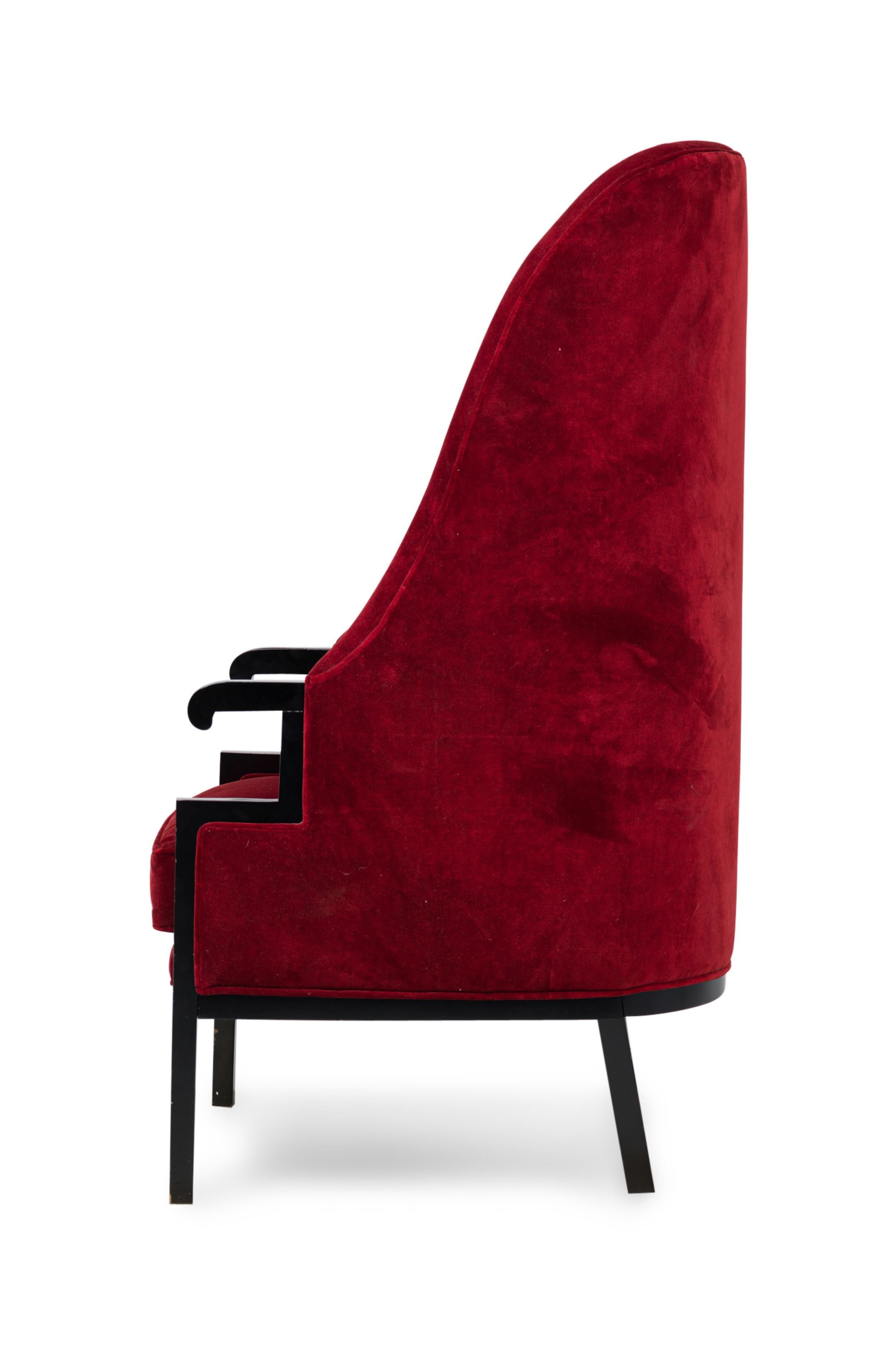 Mid-Century Modern Milo Baughman American Mid-Century High Back Red Wing Armchair For Sale
