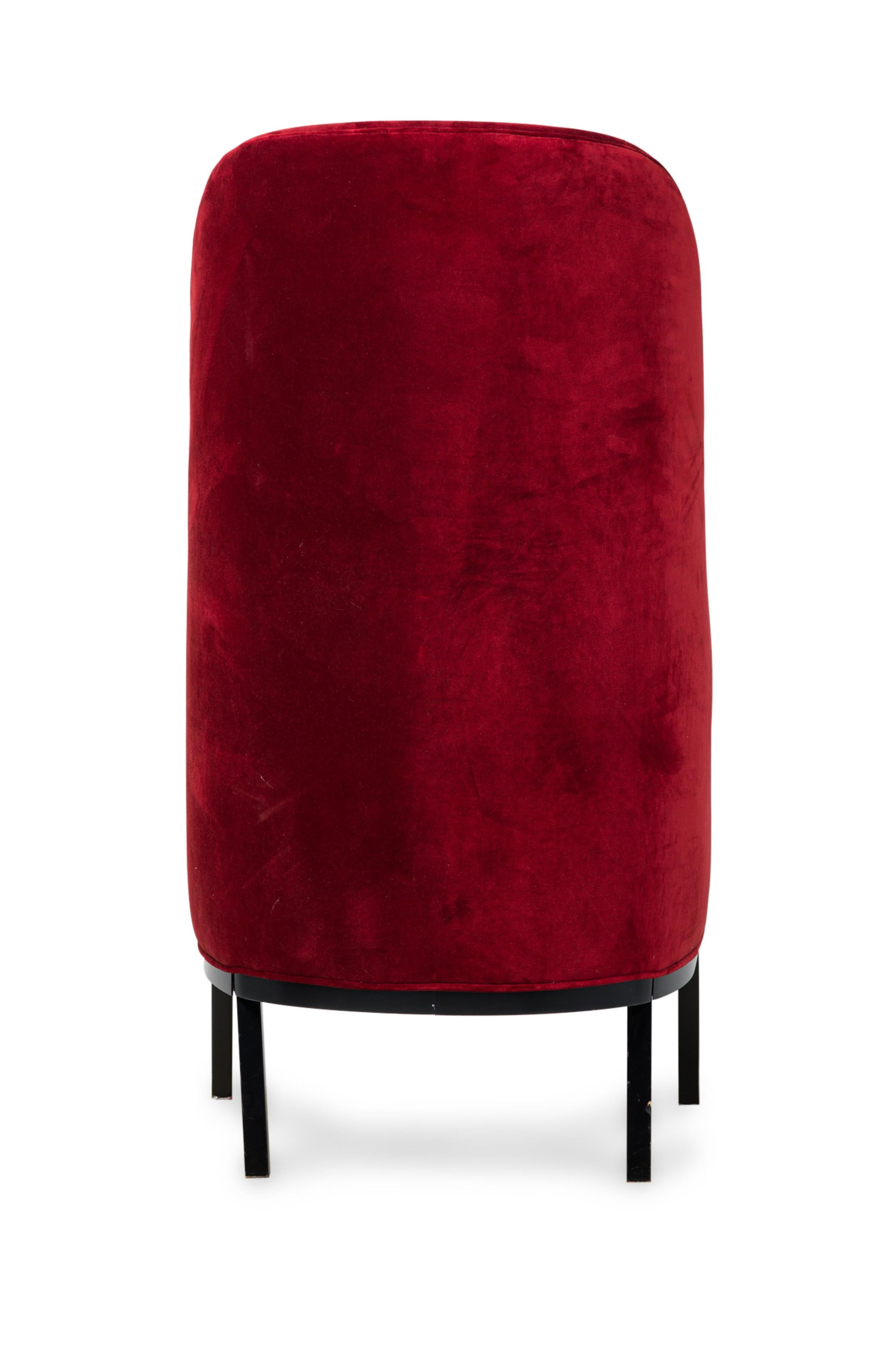 Milo Baughman American Mid-Century High Back Red Wing Armchair In Good Condition For Sale In Queens, NY