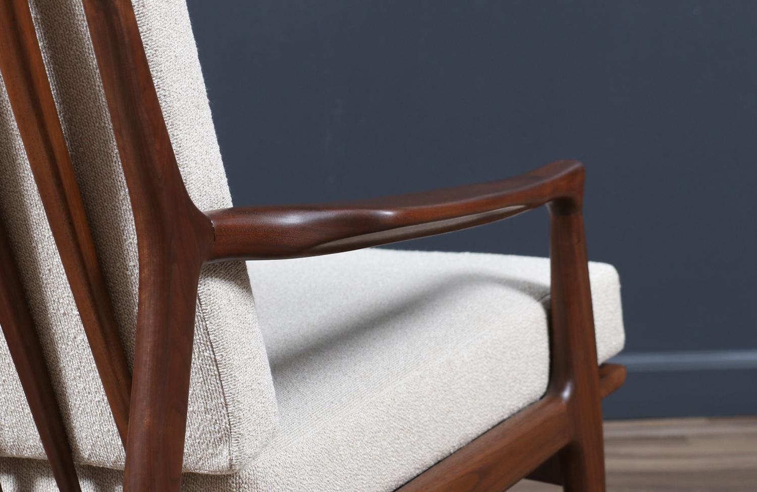 Chaise longue en noyer 