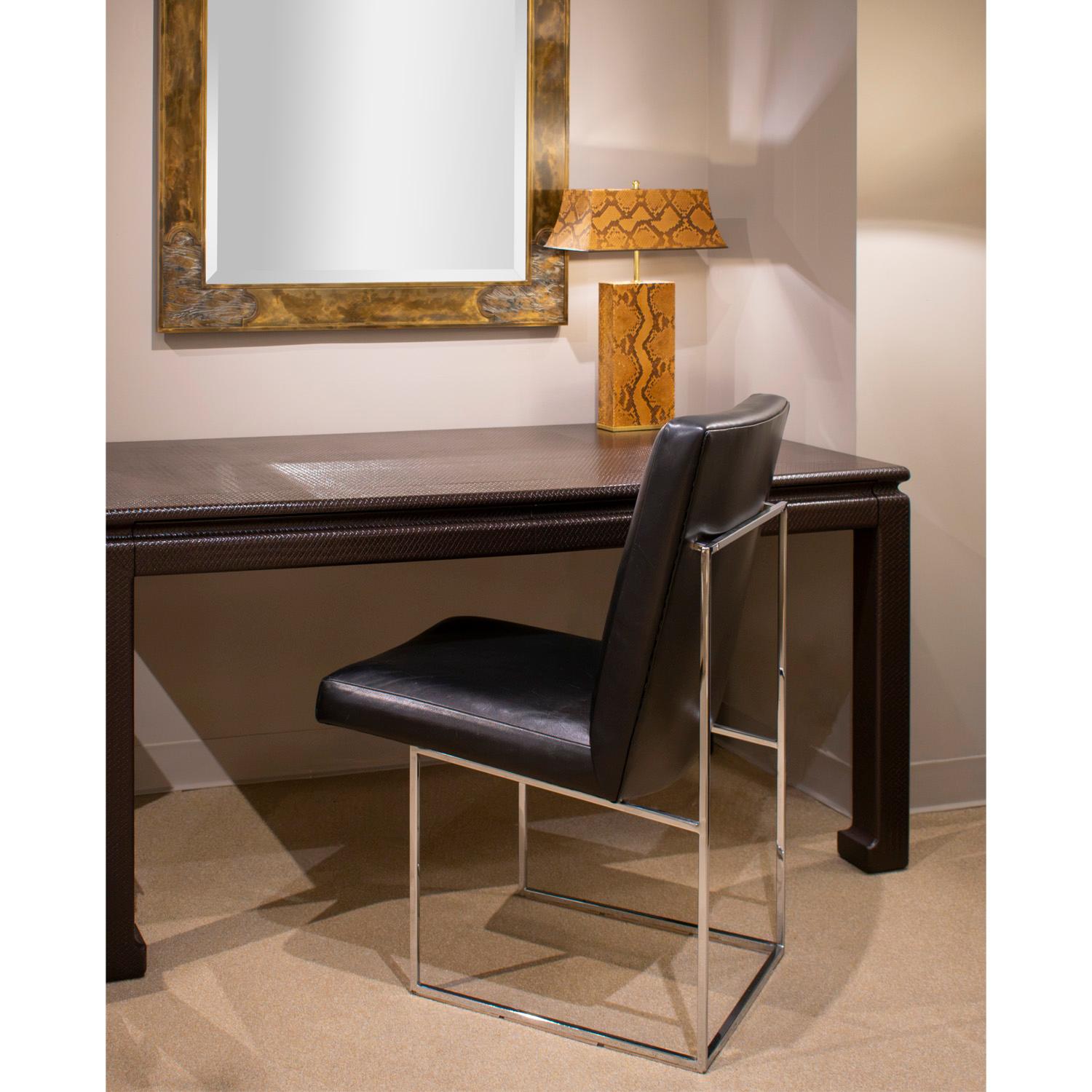 Chaise de bureau architecturale Milo Baughman en chrome poli 1970 Excellent état - En vente à New York, NY