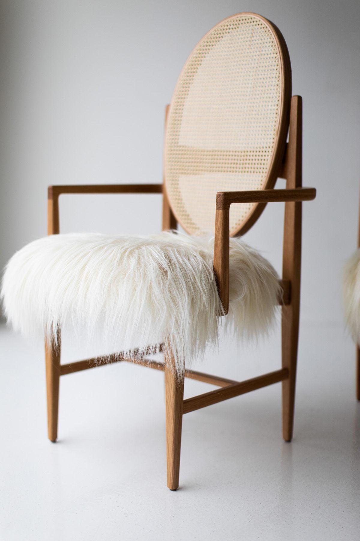 CraftAssociates Arm Chair, Milo Baughman Arm Chair, White Oak, Oval Cane Back For Sale 1