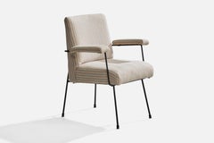 Milo Baughman, fauteuil, fer, tissu, USA, années 1950