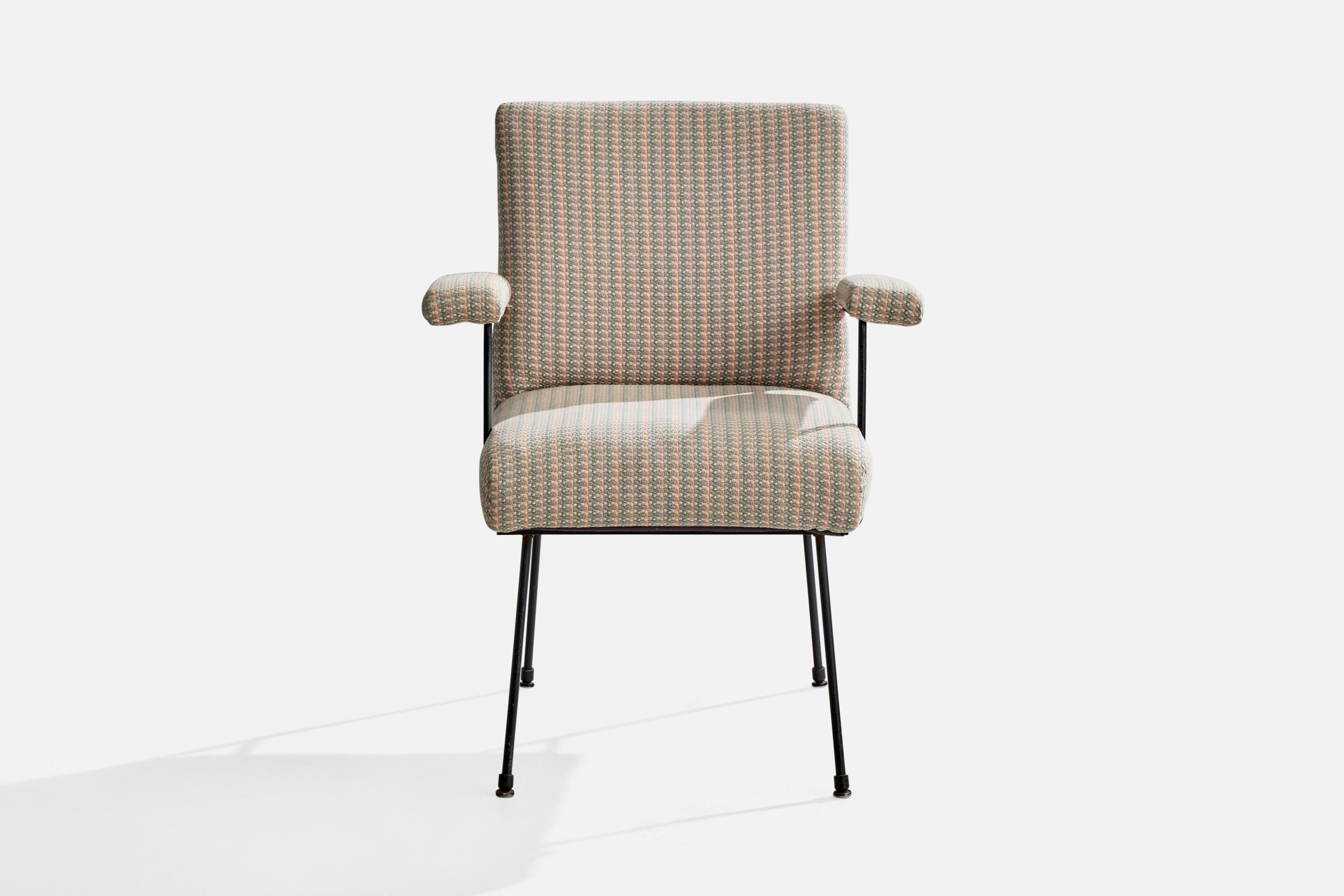 Milo Baughman, Sessel, Eisen, Stoff, USA, 1950er Jahre im Zustand „Gut“ im Angebot in High Point, NC