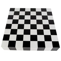 Milo Baughman Attr. Black & White Laminate Checkerboard Coffee Table c. 1970s