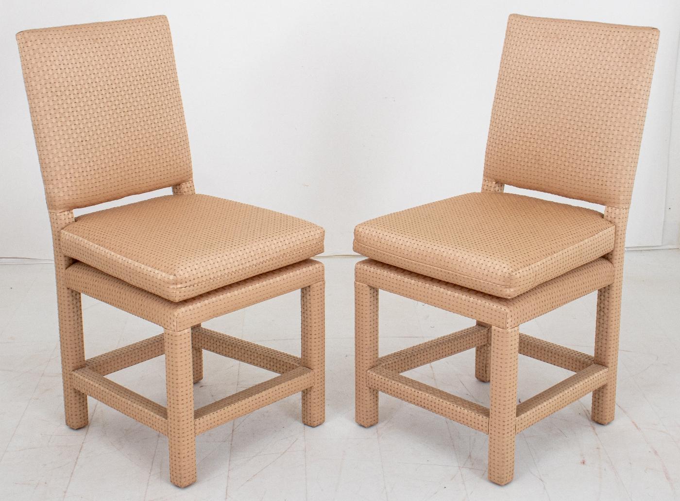 20th Century Milo Baughman Attr Upholstered Parsons Side Chairs
