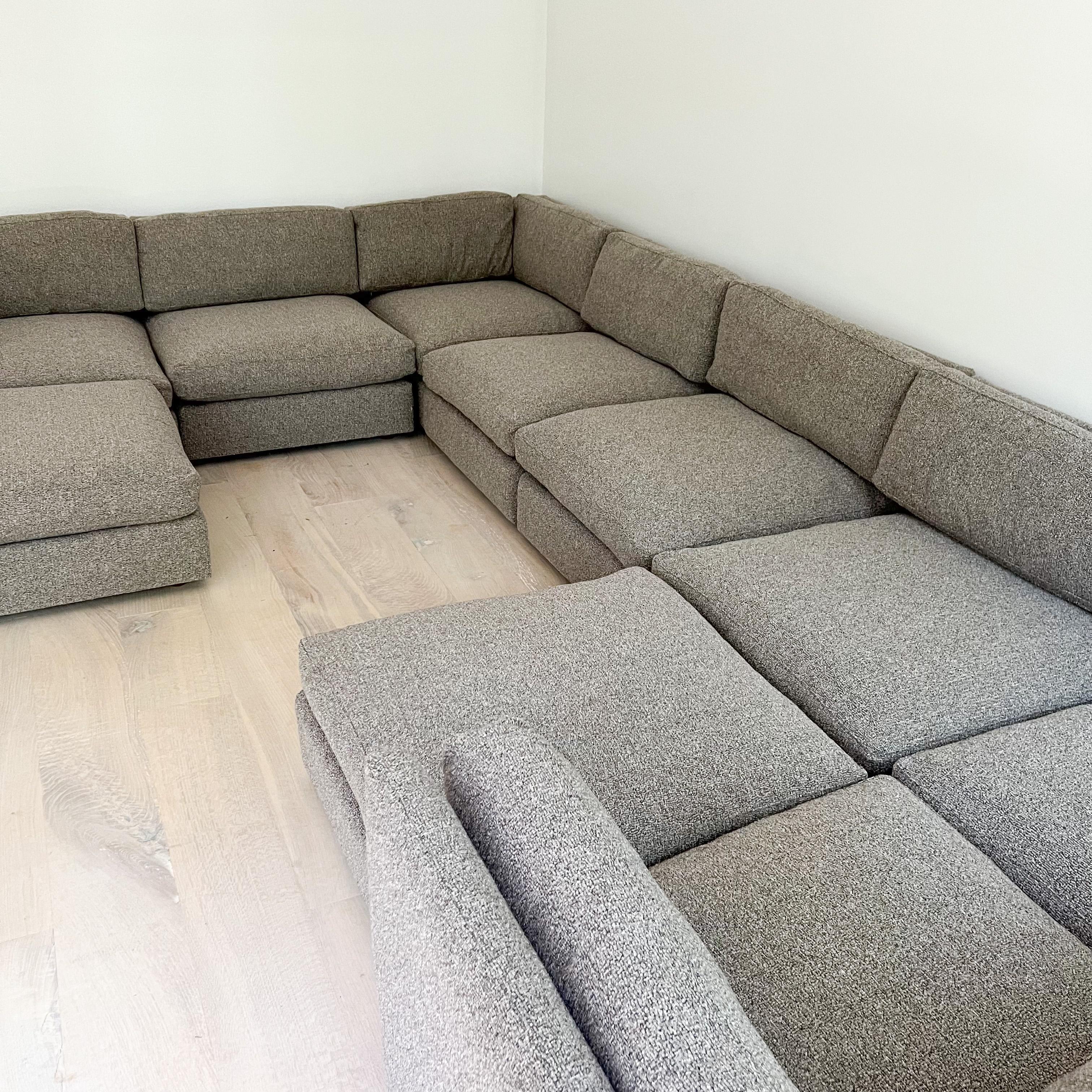 Milo Baughman Attributed 10 Piece Modular Sectional Sofa, New Upholstery 5