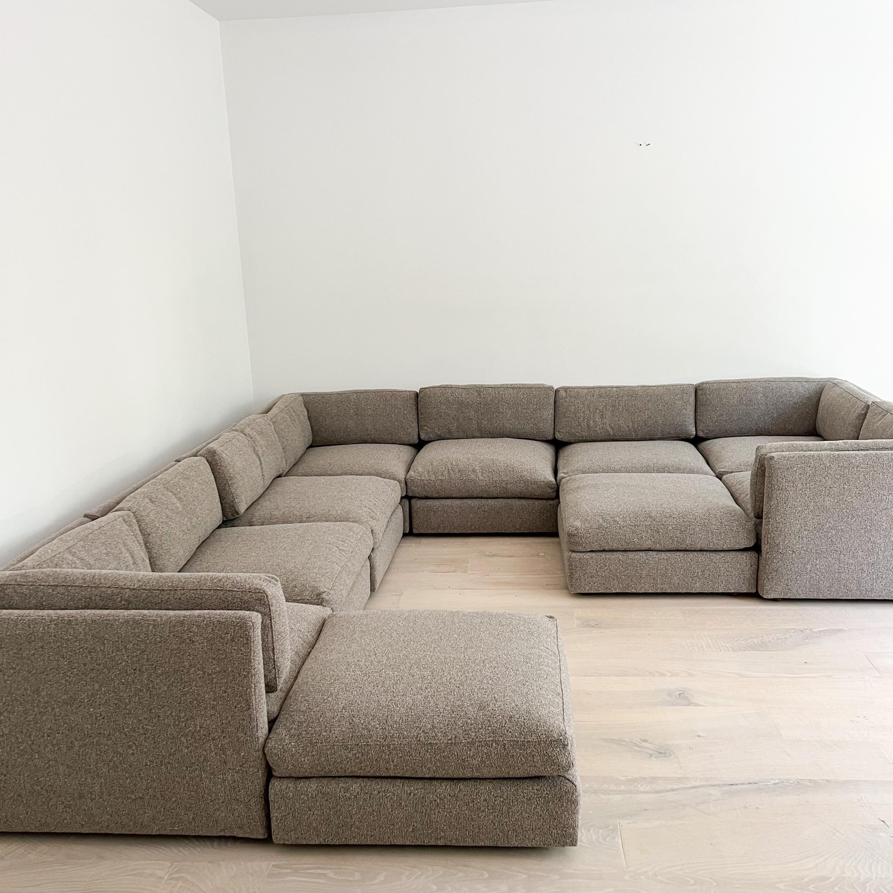 Milo Baughman Attributed 10 Piece Modular Sectional Sofa, New Upholstery 8