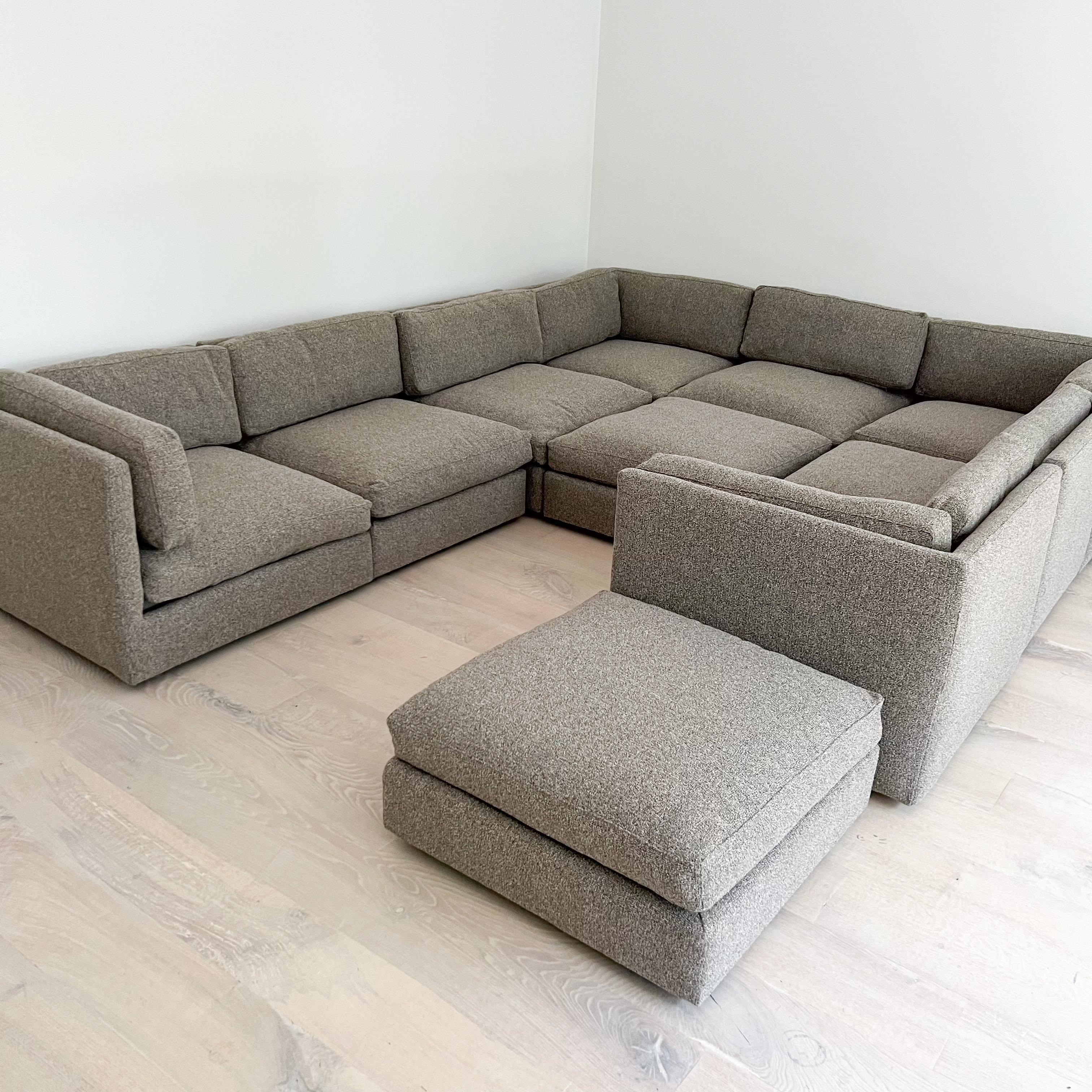Milo Baughman Attributed 10 Piece Modular Sectional Sofa, New Upholstery 11