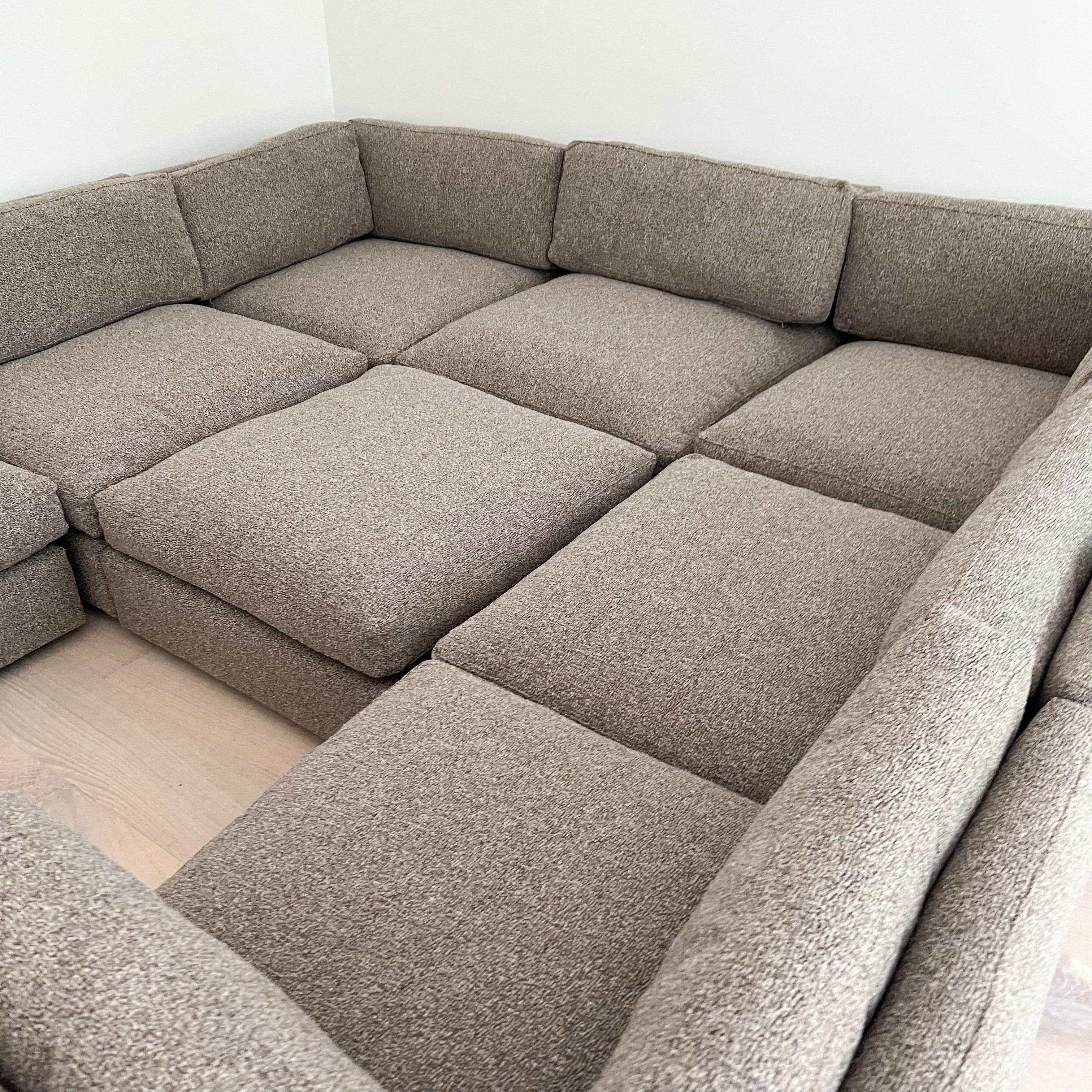 Milo Baughman Attributed 10 Piece Modular Sectional Sofa, New Upholstery 12
