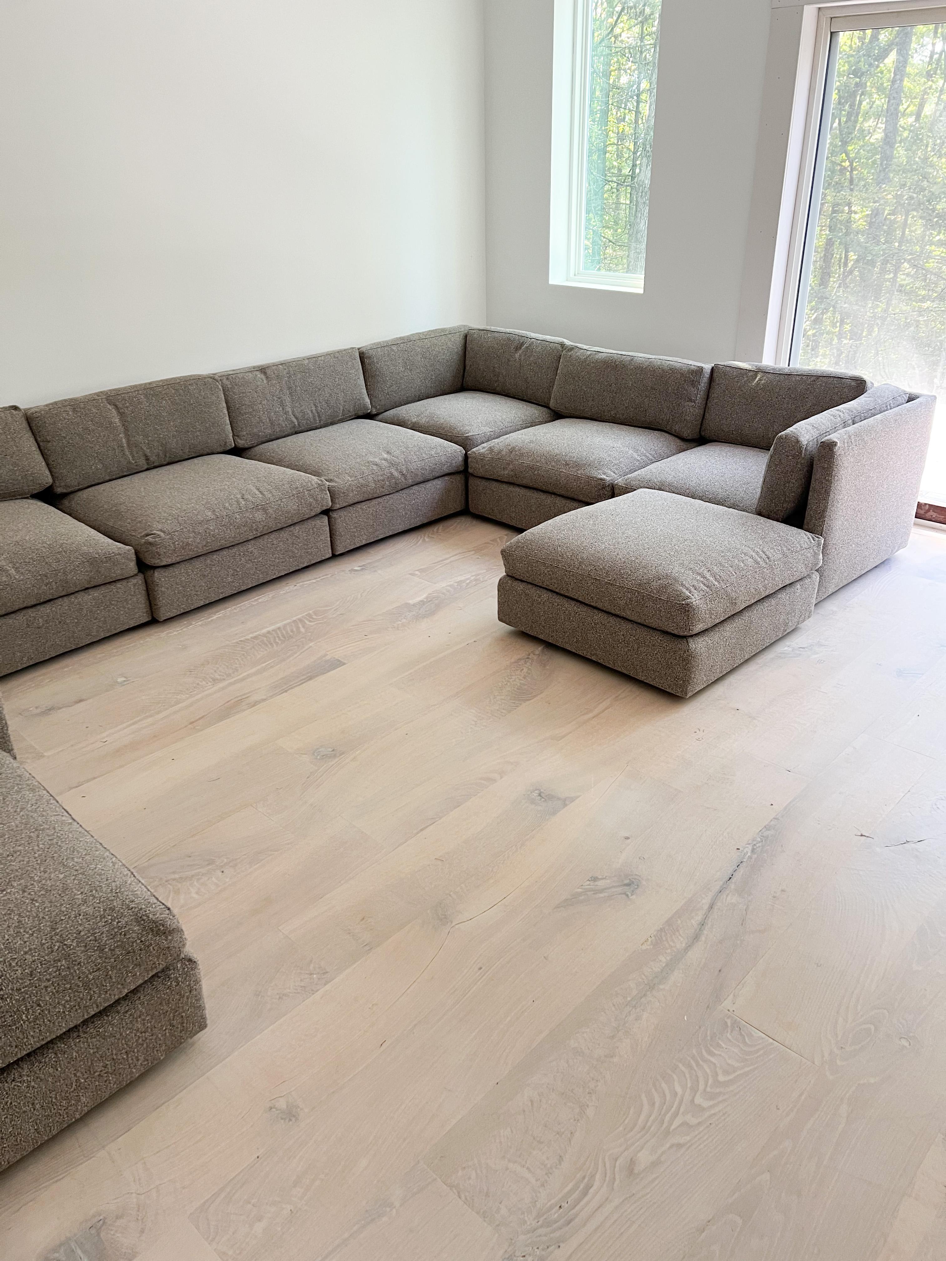 Milo Baughman Attributed 10 Piece Modular Sectional Sofa, New Upholstery 14