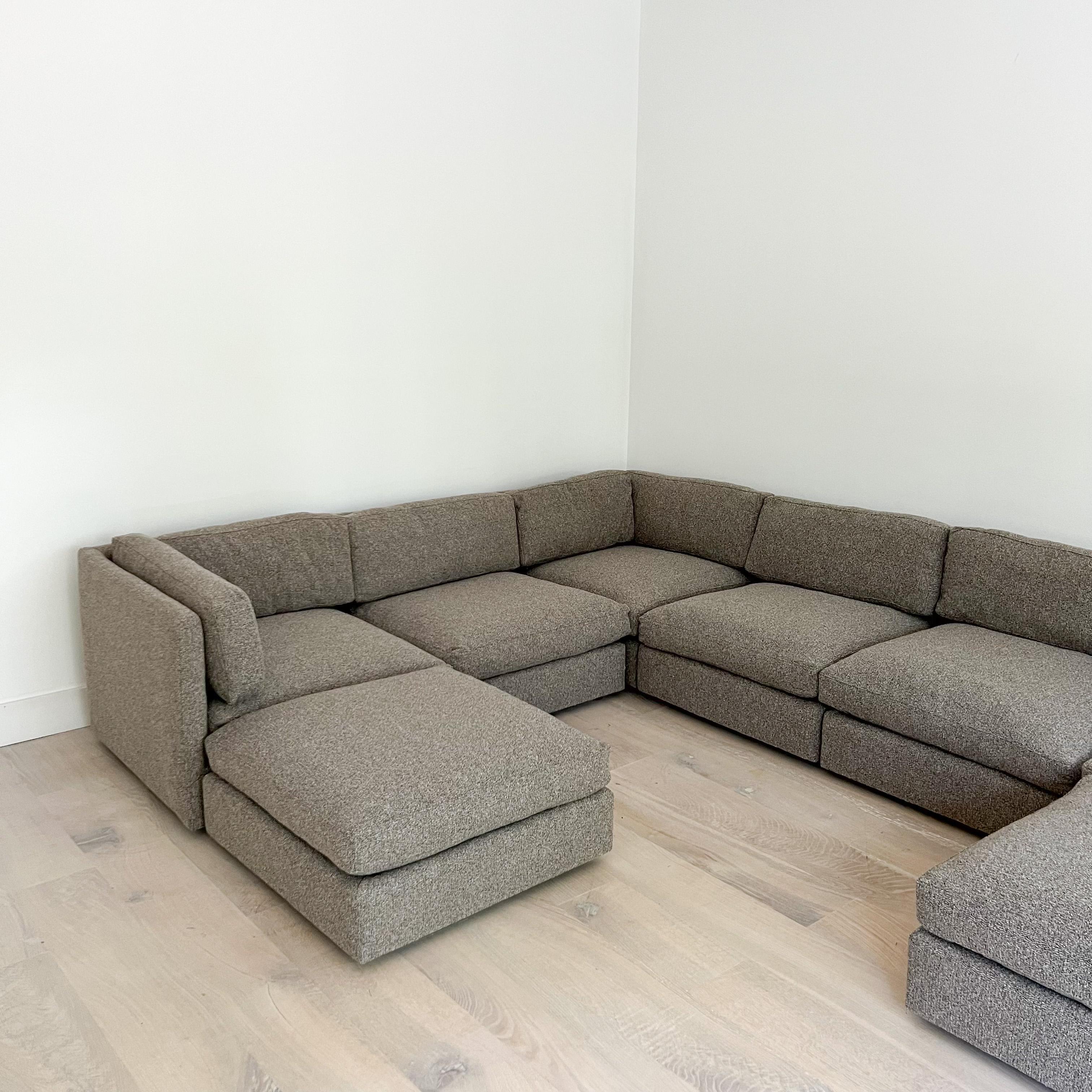 Milo Baughman Attributed 10 Piece Modular Sectional Sofa, New Upholstery 3