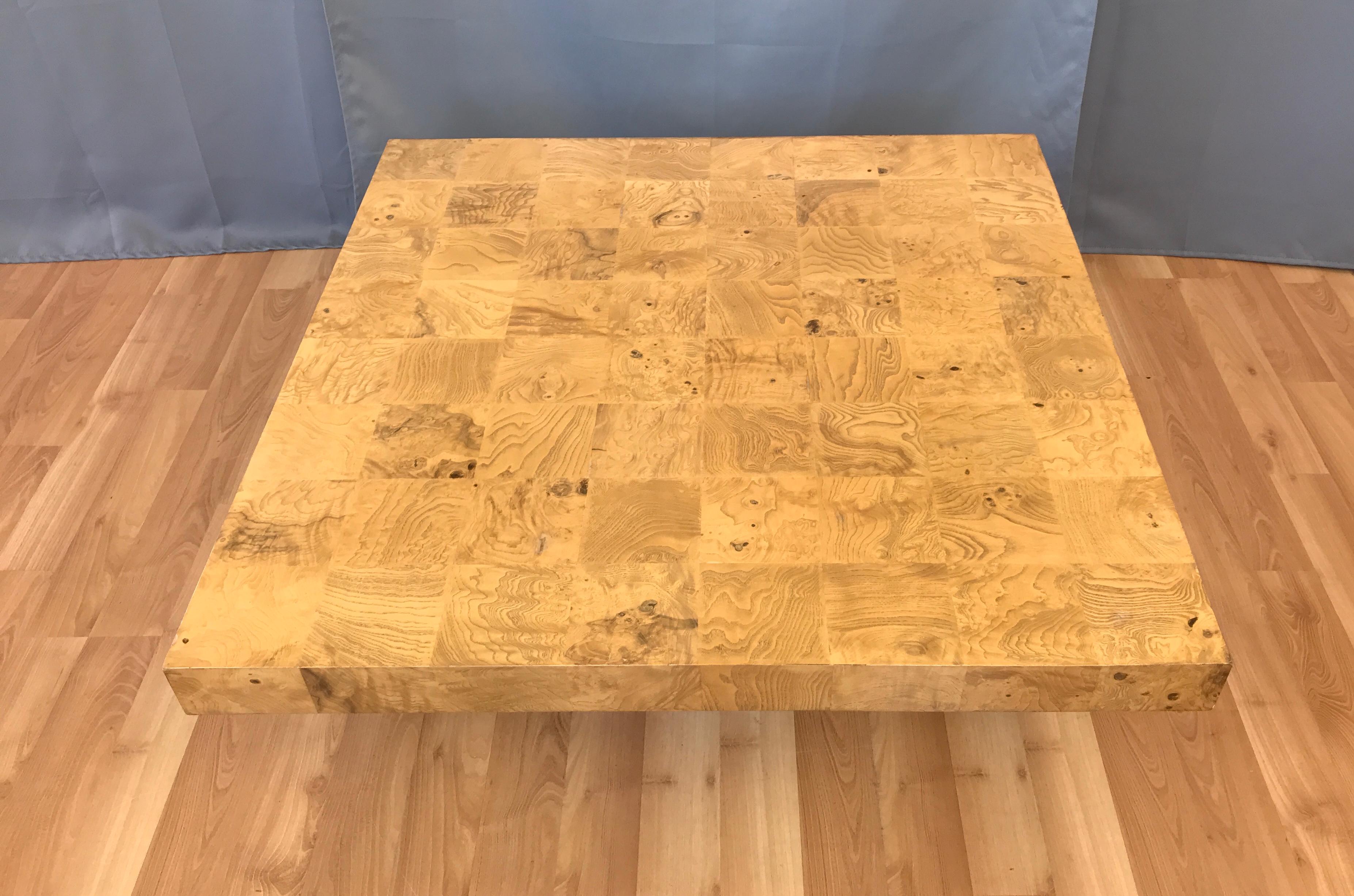 round burl wood coffee table