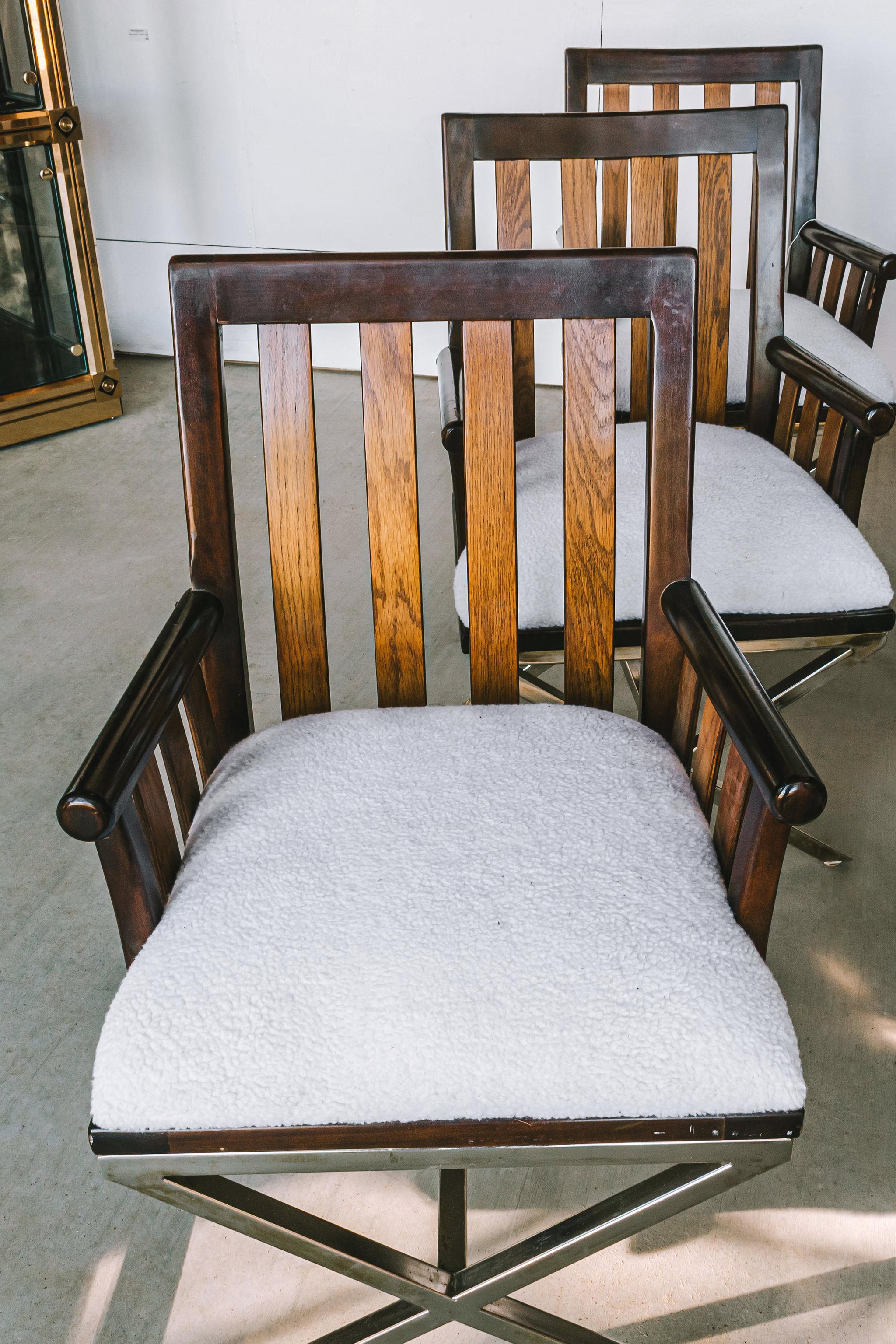 Milo Baughman zugeschrieben Direktor Stuhl Esszimmerstühle , Satz von 6 im Angebot 6