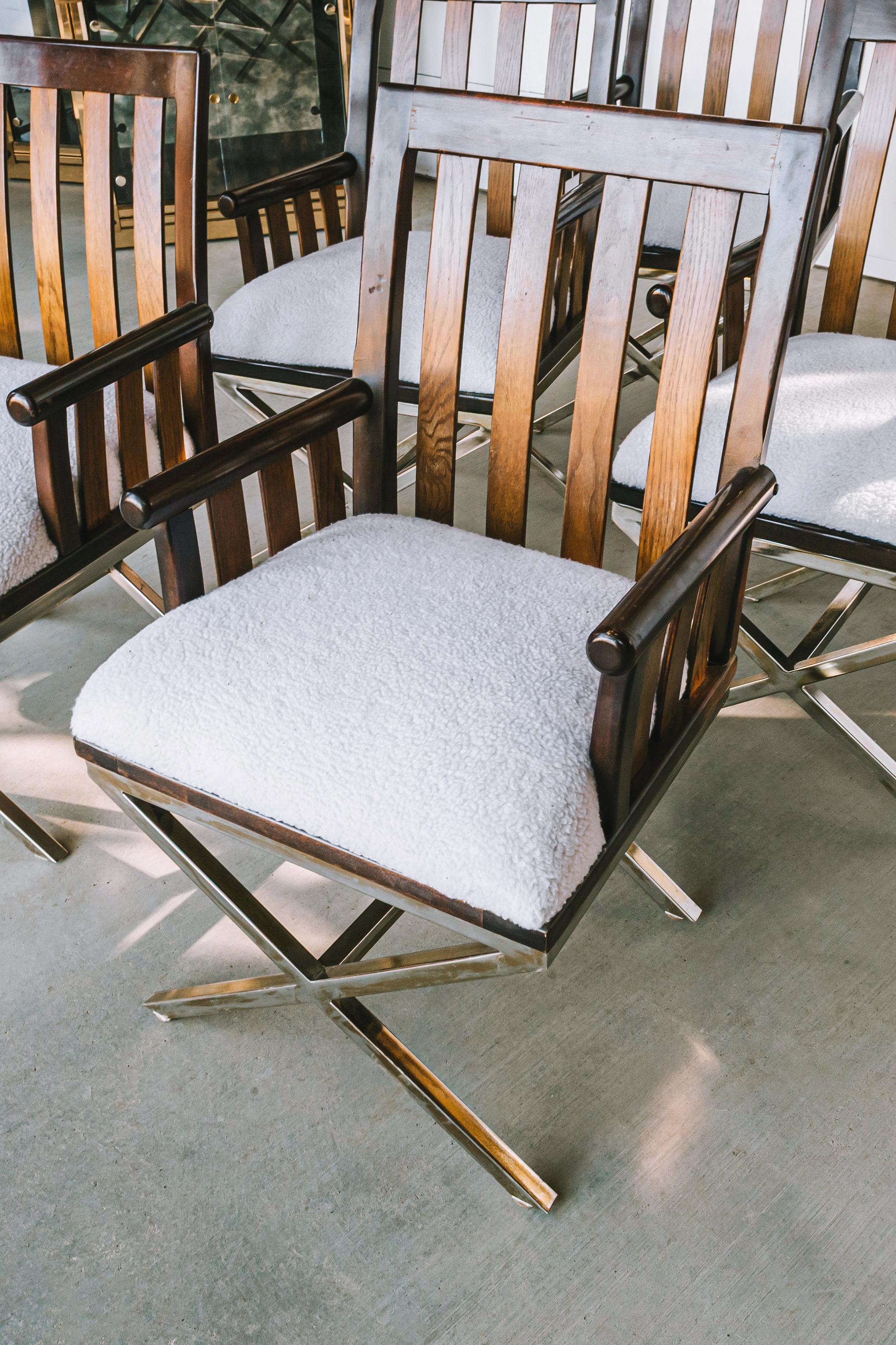 Milo Baughman zugeschrieben Direktor Stuhl Esszimmerstühle , Satz von 6 im Angebot 7