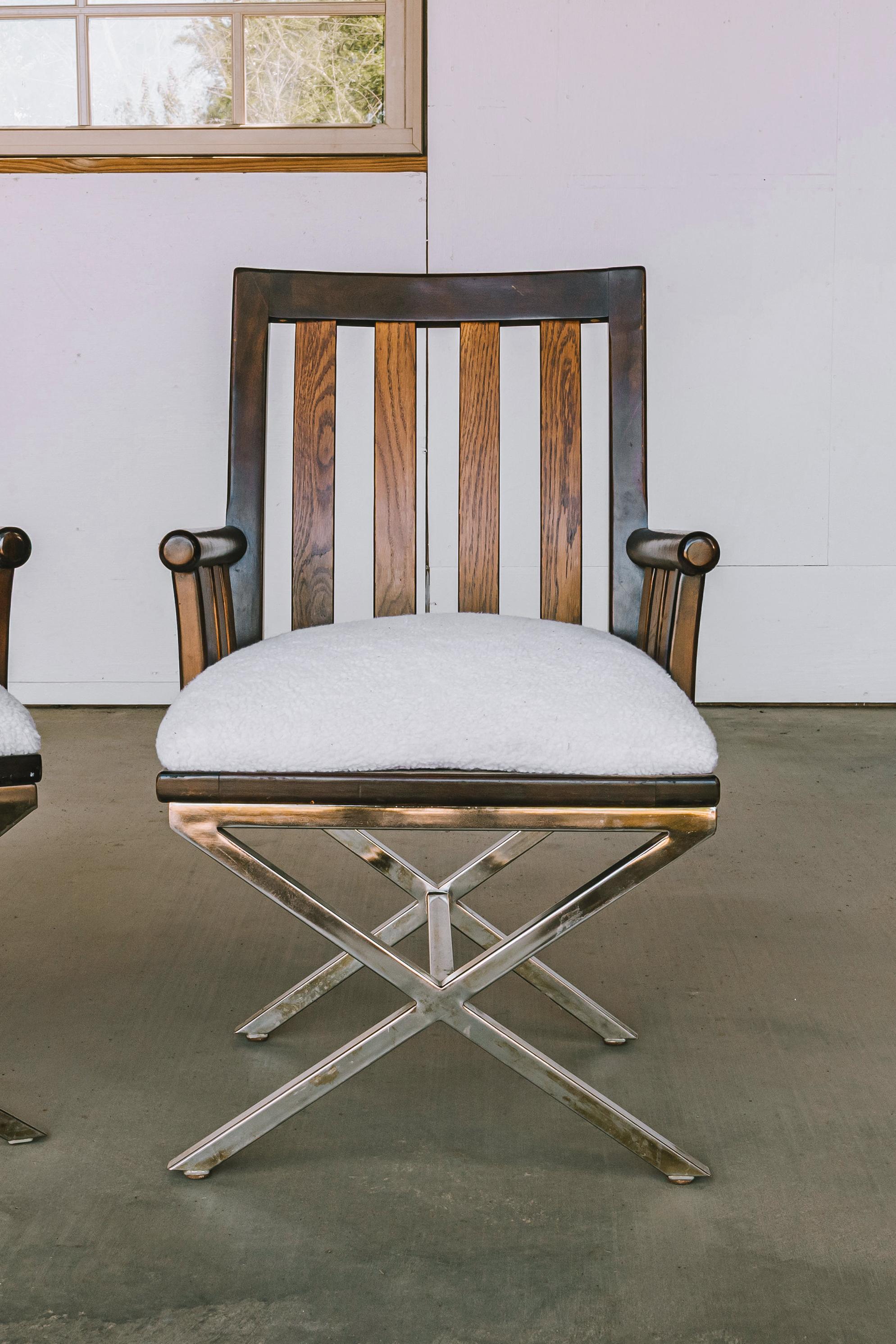 Milo Baughman zugeschrieben Direktor Stuhl Esszimmerstühle , Satz von 6 (amerikanisch) im Angebot