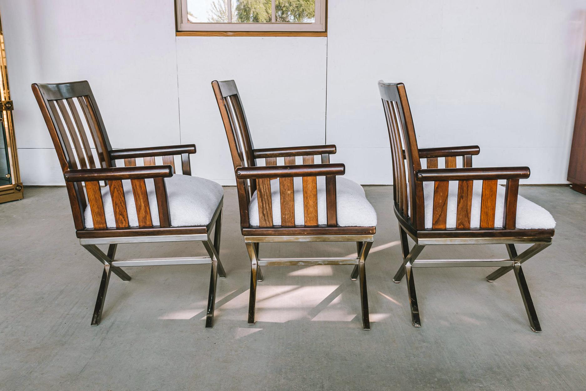 Milo Baughman zugeschrieben Direktor Stuhl Esszimmerstühle , Satz von 6 im Zustand „Gut“ im Angebot in Wichita, KS