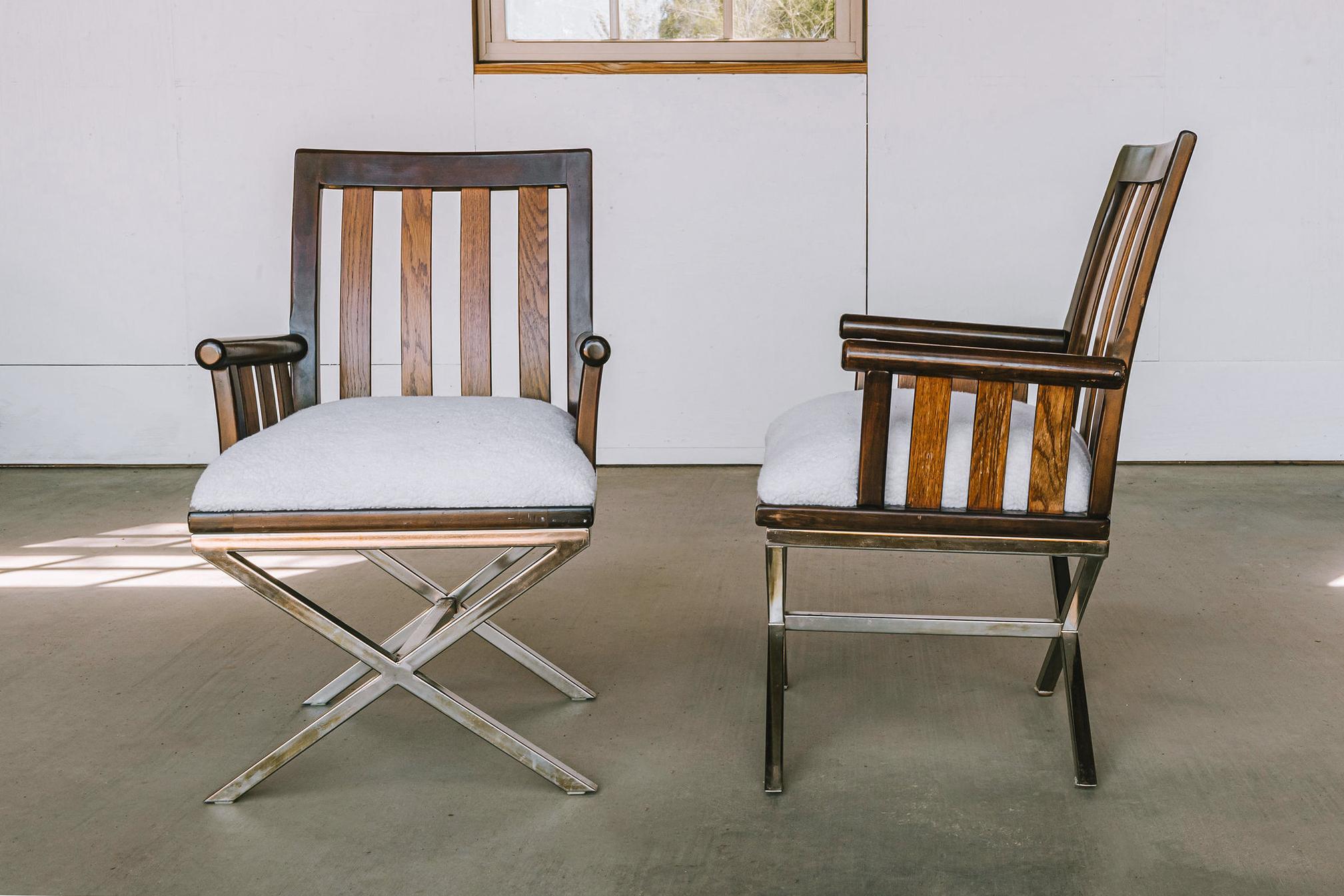 Milo Baughman zugeschrieben Direktor Stuhl Esszimmerstühle , Satz von 6 (20. Jahrhundert) im Angebot