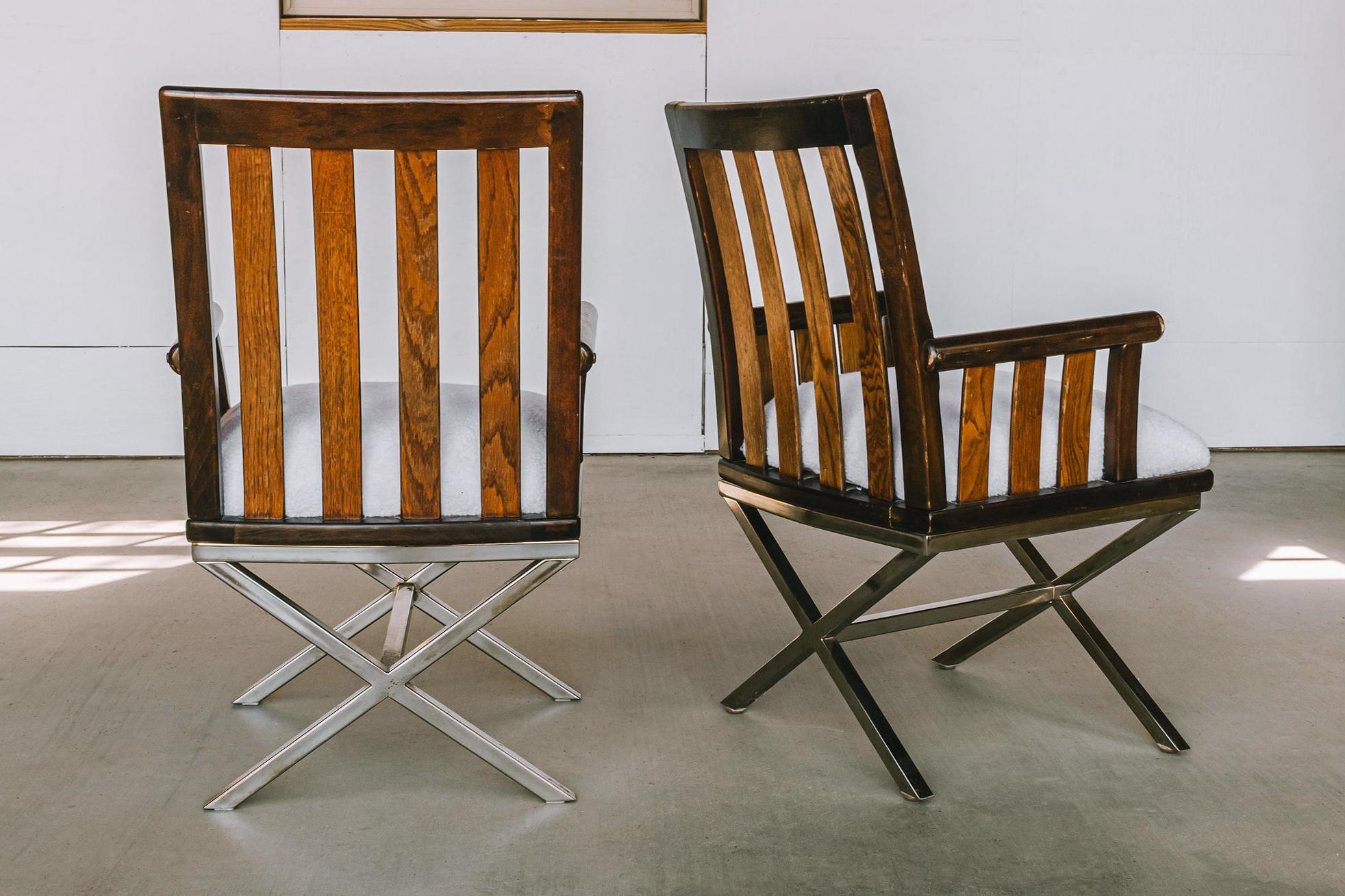 Milo Baughman zugeschrieben Direktor Stuhl Esszimmerstühle , Satz von 6 im Angebot 1