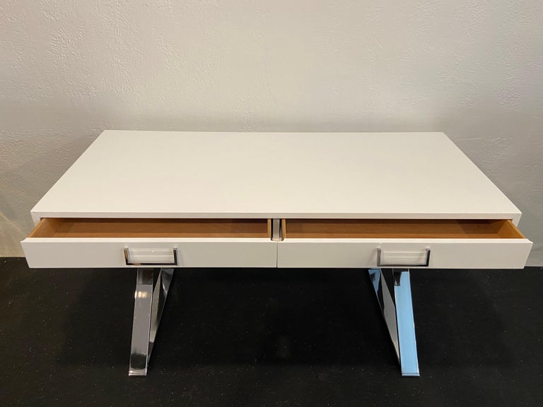 Late 20th Century Milo Baughman Attributed Lacquered Desk For Sale