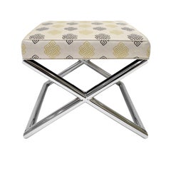 Milo Baughman Attributed Pair of Chrome X Benches, 1970s