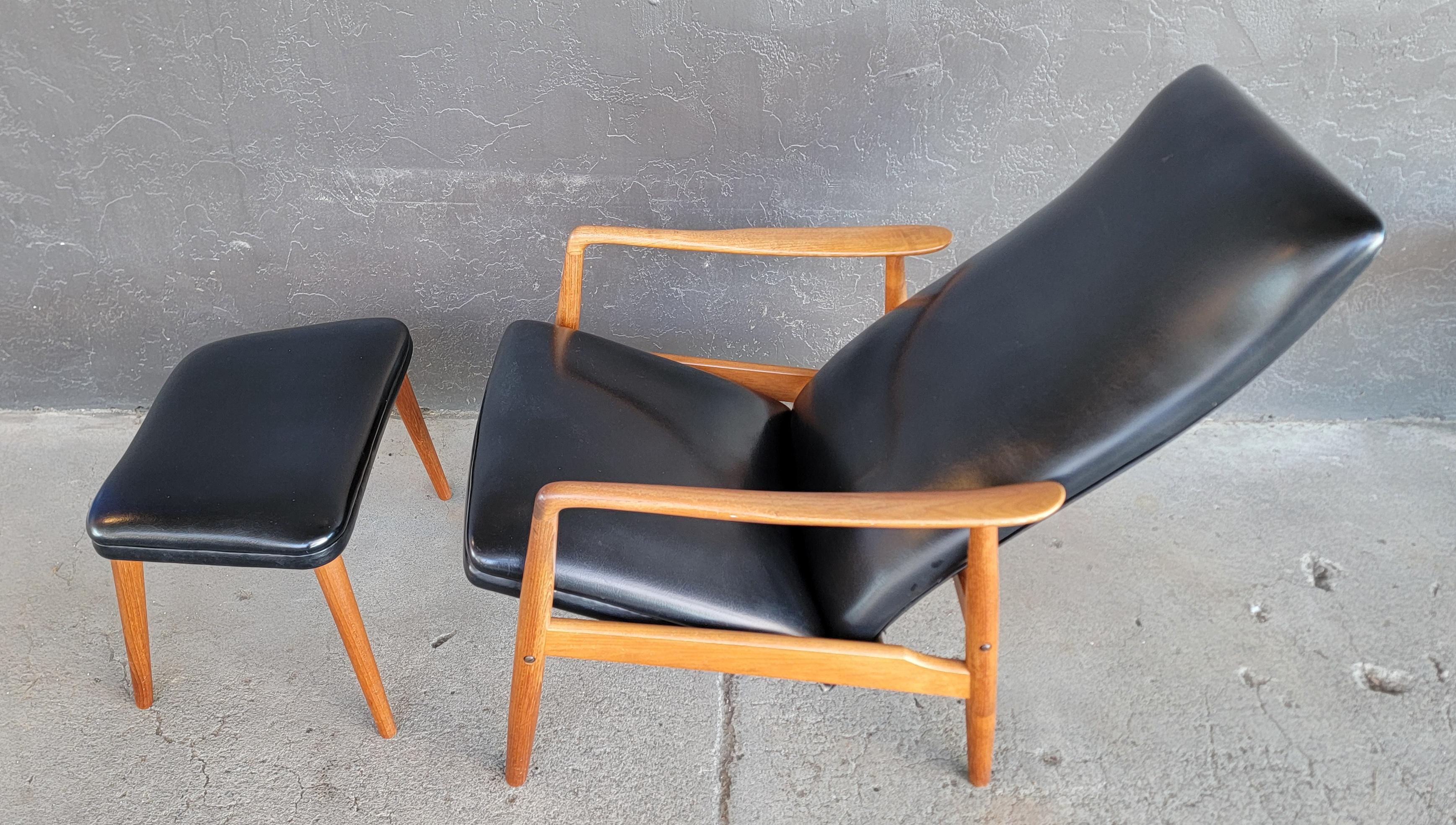 Milo Baughman Attributed Reclining Lounge Chair & Ottoman 8