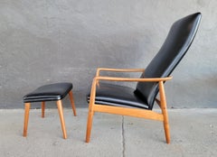 Milo Baughman Attributed Reclining Lounge Chair & Ottoman