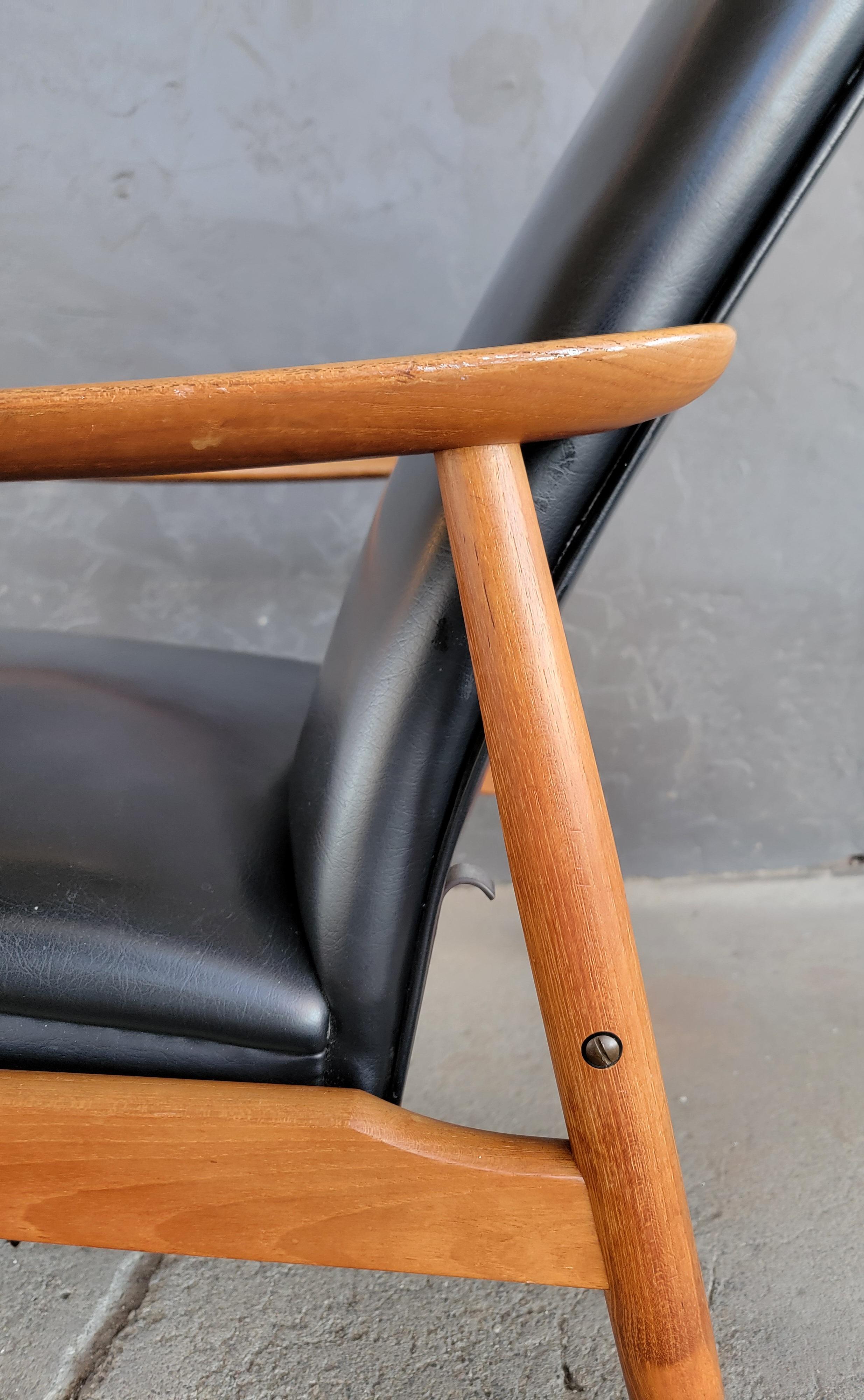 20th Century Milo Baughman Attributed Reclining Lounge Chair & Ottoman