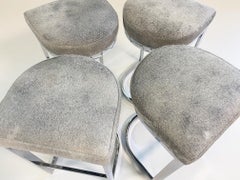 Bar Stools in Brazilian Cowhide, Set of 4