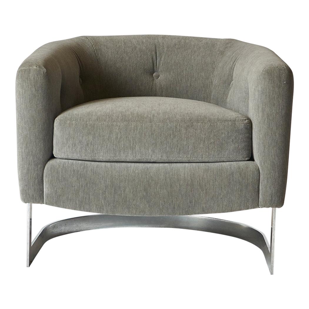 Milo Baughman Barrel Back Lounge Chair For Sale
