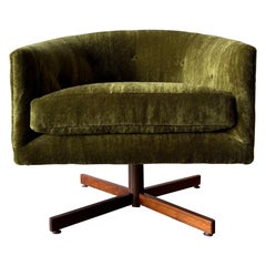 Milo Baughman Barrel Swivel Chair, 1960s, Thayer Coggin