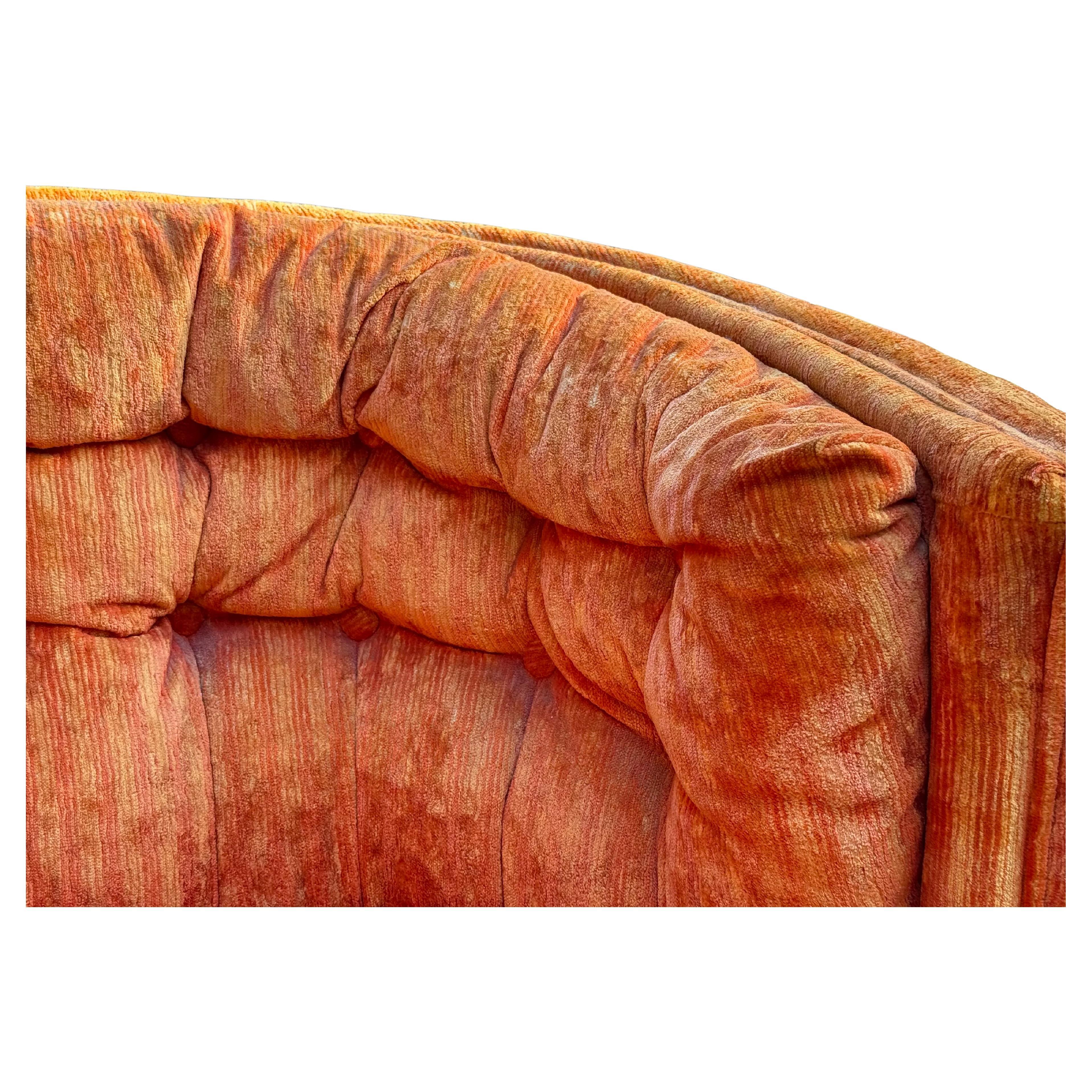 Milo Baughman Barrel Tub Swivel Chairs in Orange, circa 1960s 1