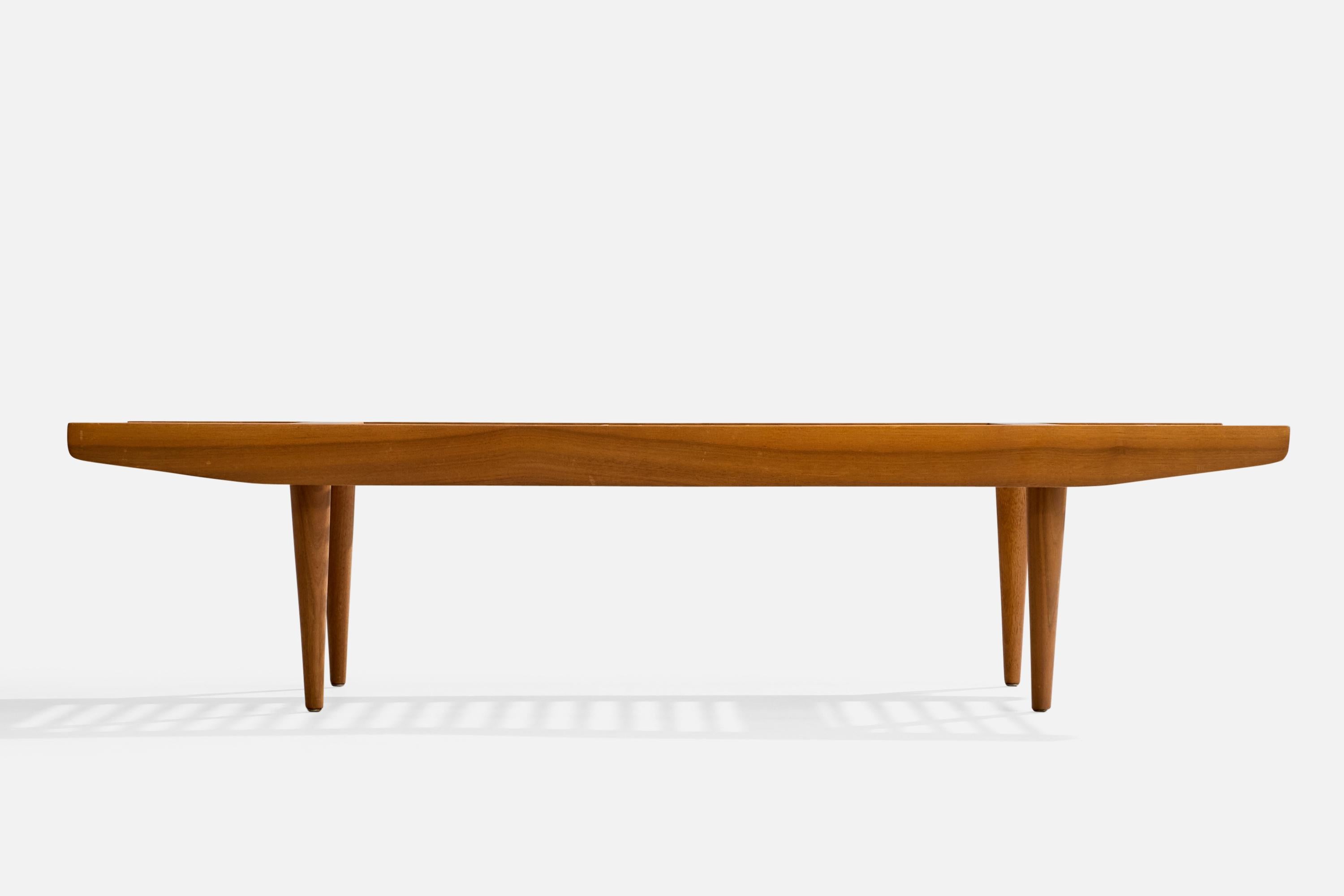American Milo Baughman, Bench, Walnut, USA, 1950s For Sale