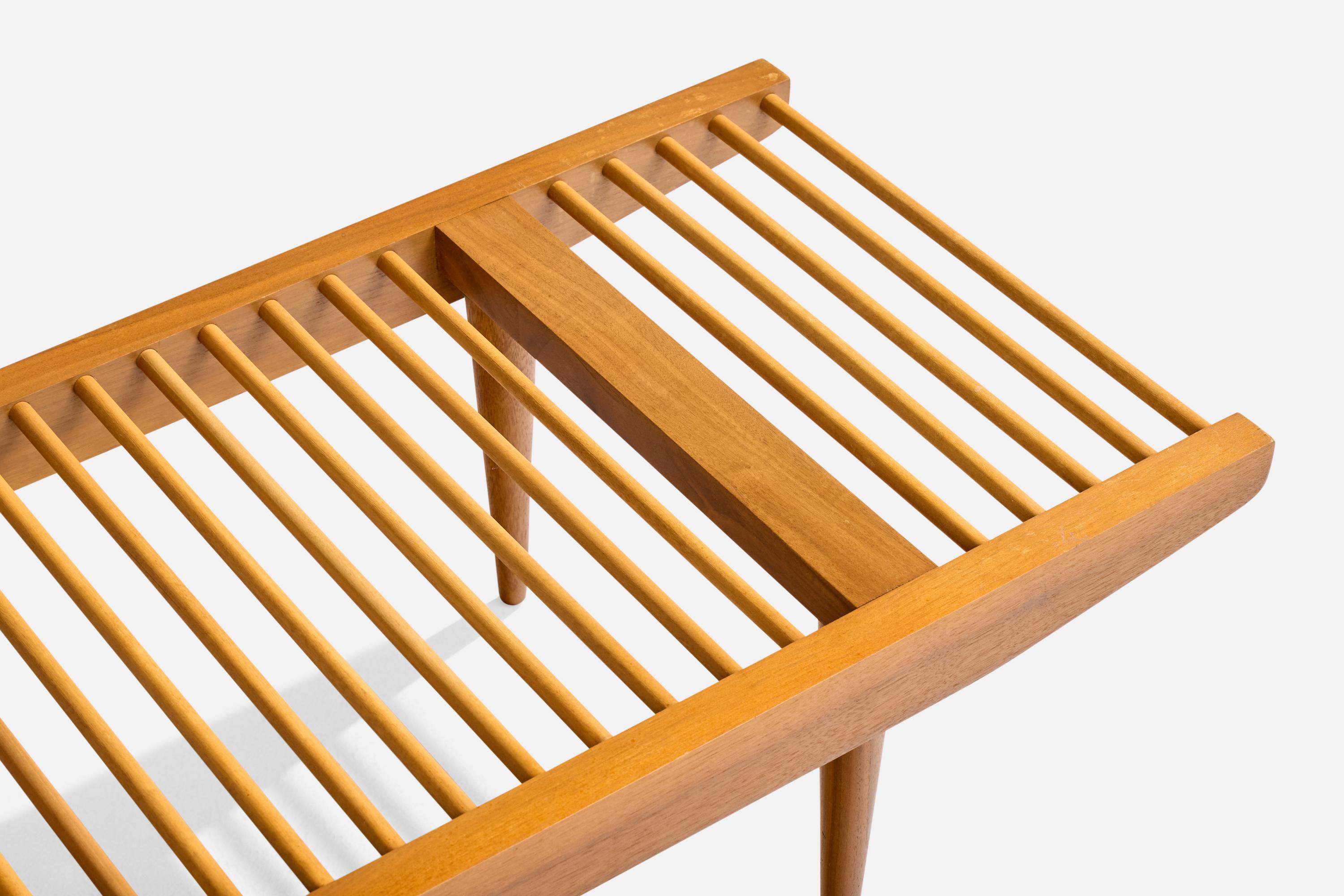 Mid-20th Century Milo Baughman, Bench, Walnut, USA, 1950s For Sale