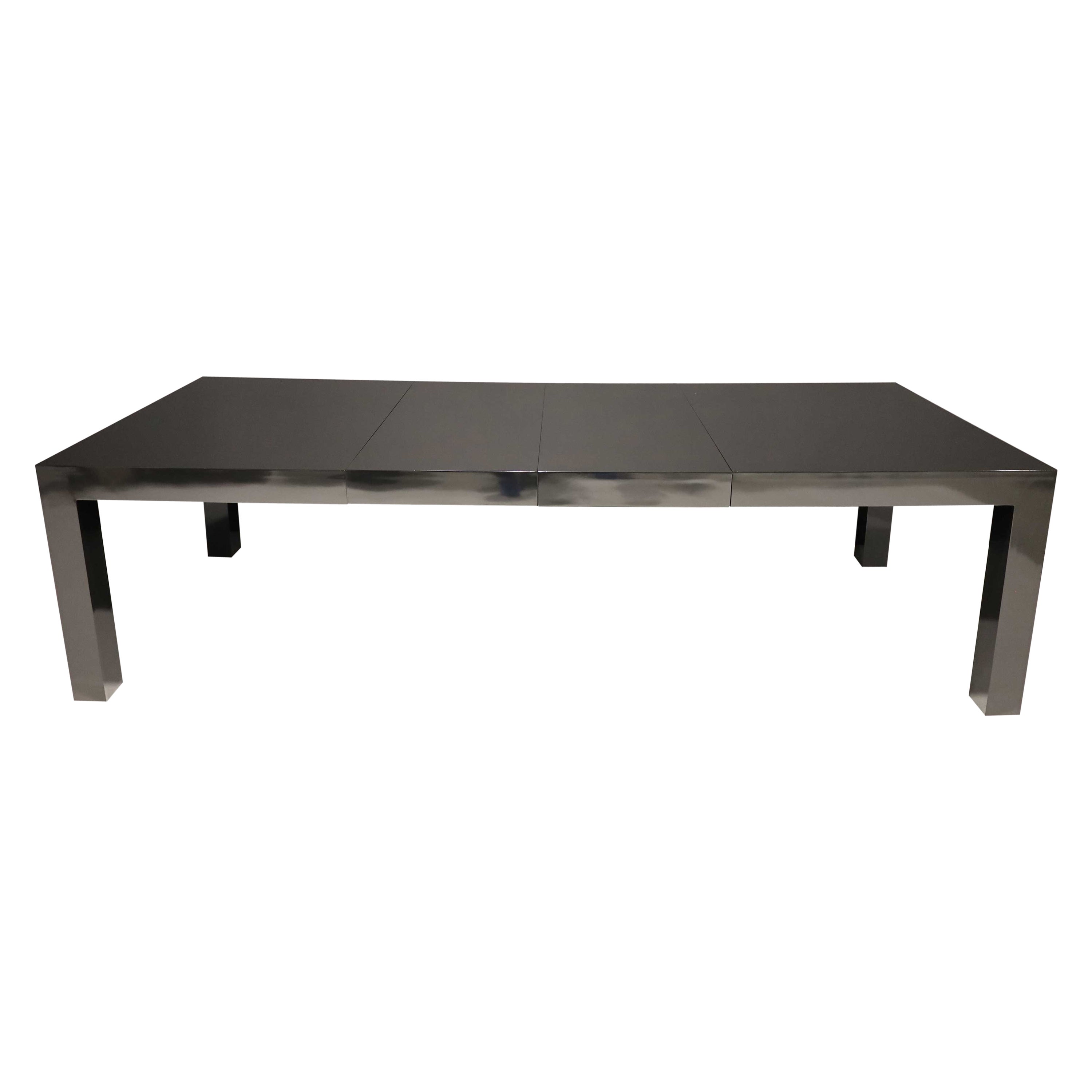 Milo Baughman Mesa de Comedor Estilo Parsons Lacada en Negro