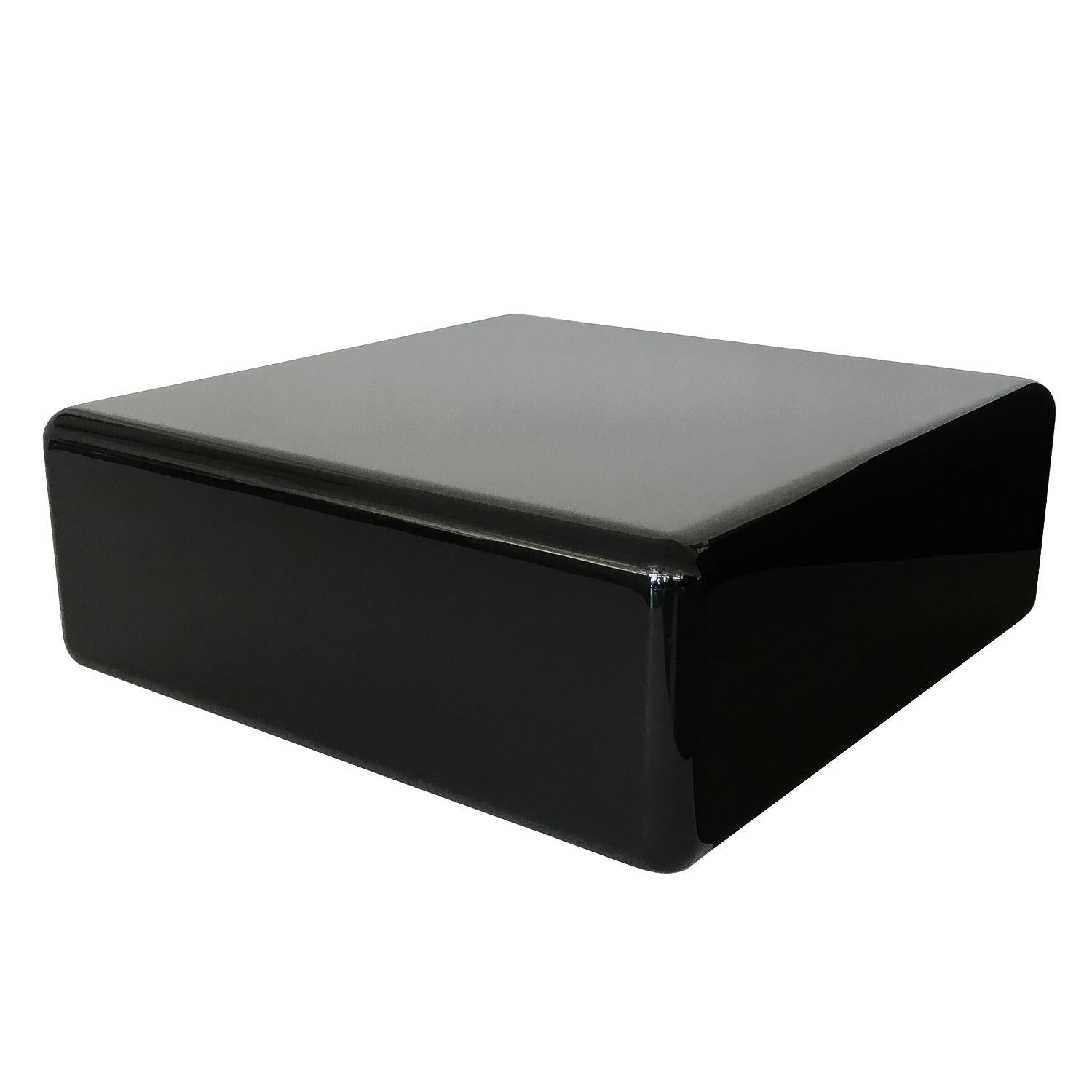 Late 20th Century Milo Baughman Black Lacquered Chiclet Low Coffee Table