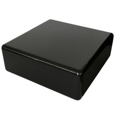 Milo Baughman Black Lacquered Chiclet Low Coffee Table