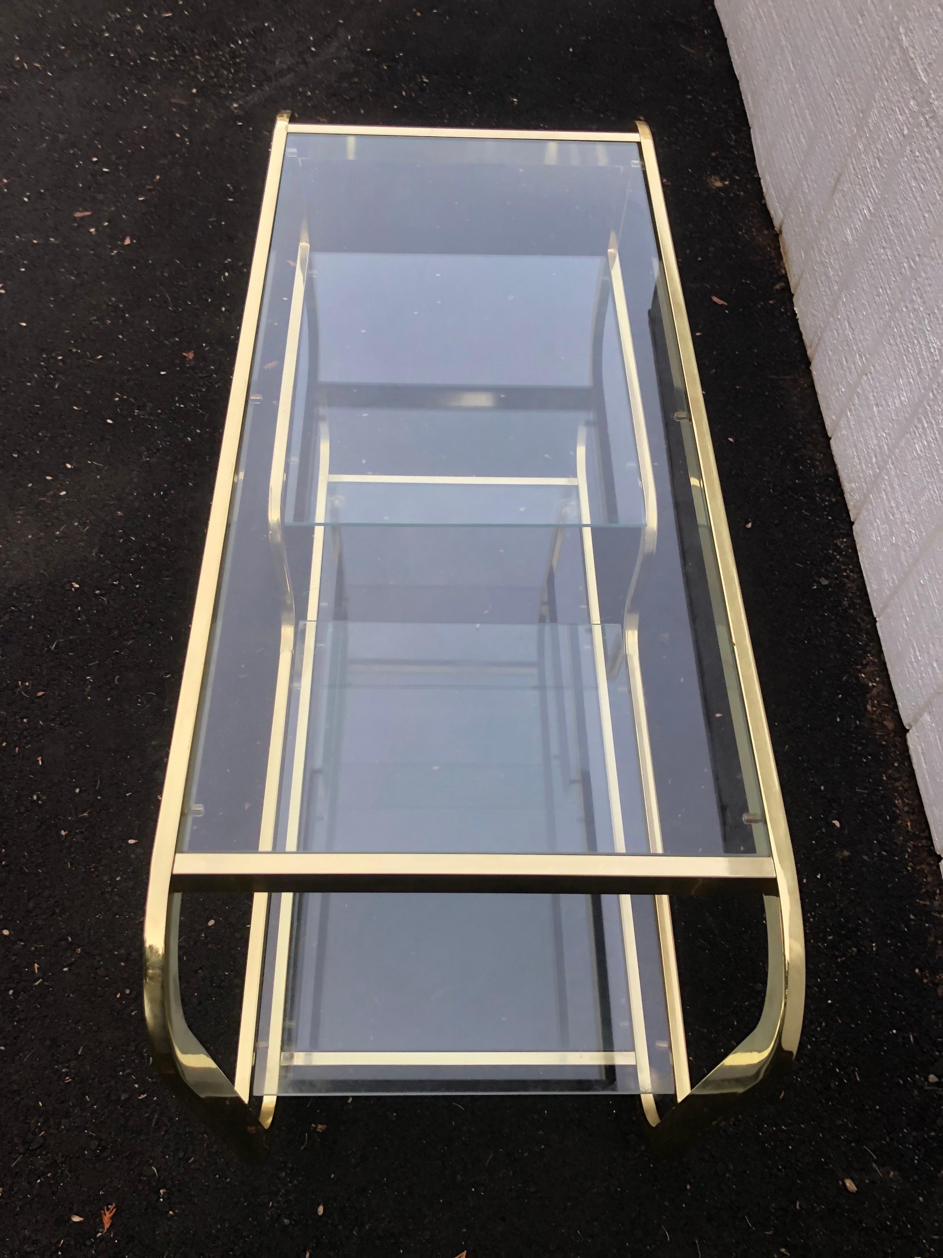 Design Institute America (DIA) Brass and Glass Bar Cart 6