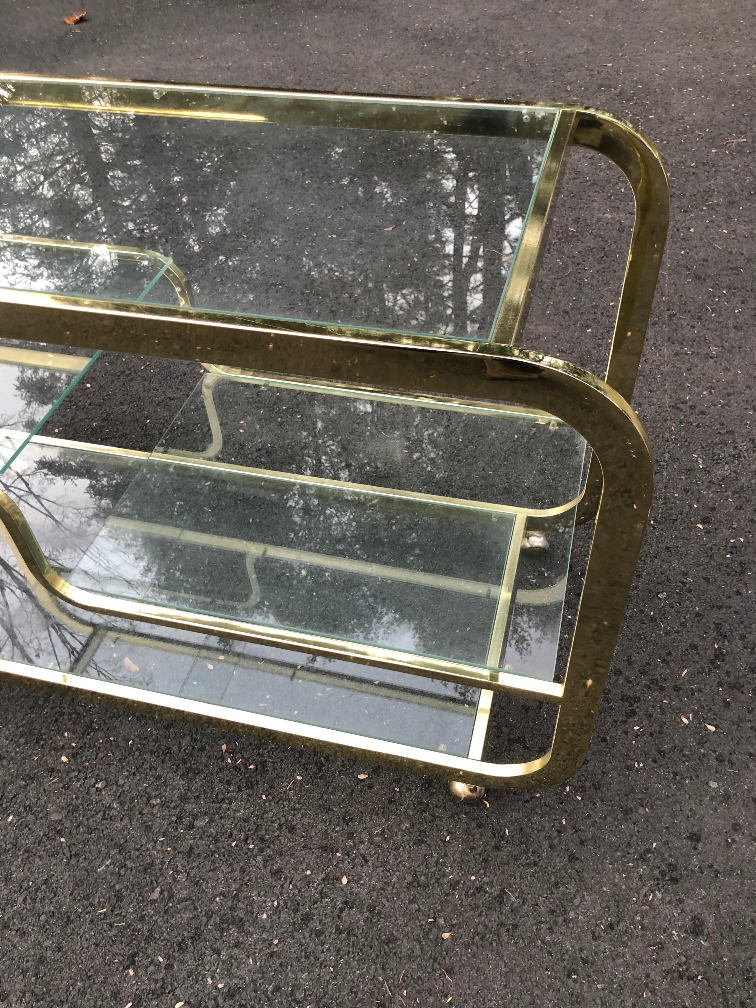 Design Institute America (DIA) Brass and Glass Bar Cart 10