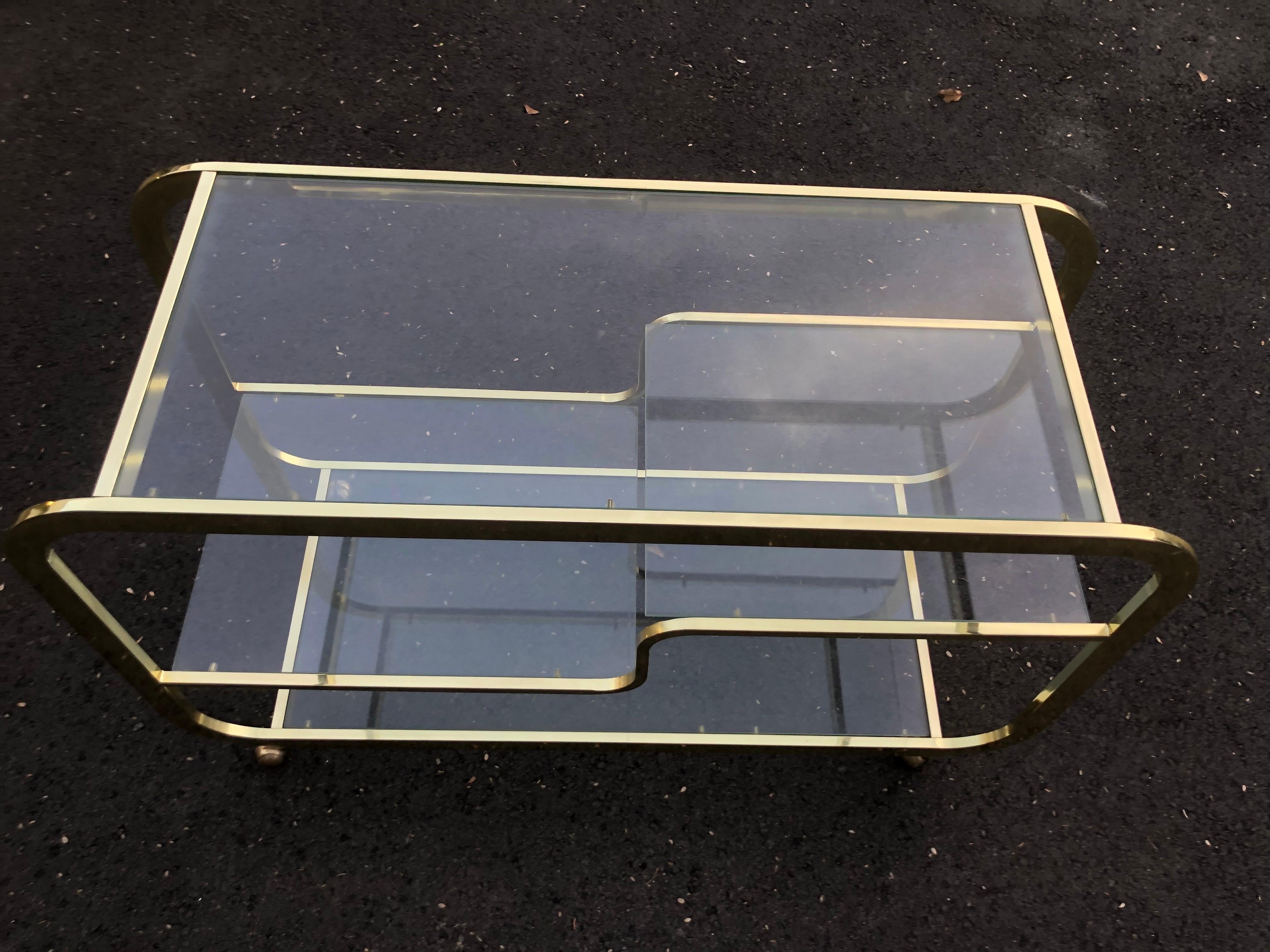 Design Institute America (DIA) Brass and Glass Bar Cart 11